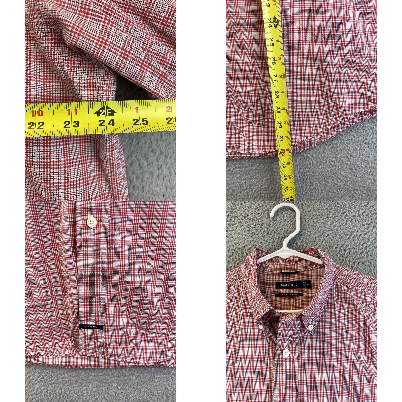 Nautica Vintage Nautica Shirt Mens XL Button-Down Plaid Shirt 91-24 Button Up Collared Cotton Red Woven Navy? Size US XL / EU 56 / 4 - 8 Thumbnail