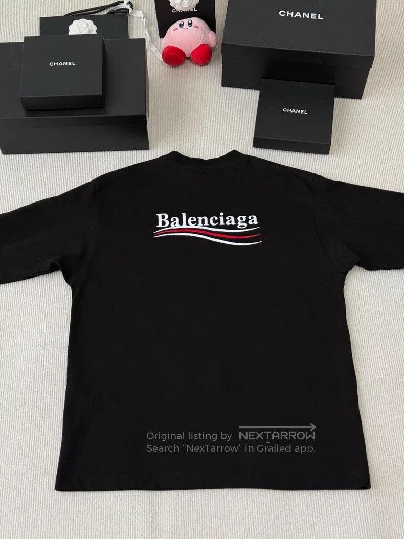 Balenciaga Balenciaga Classic Black Embroidered Coke Short Sleeve Size US L / EU 52-54 / 3 - 4 Thumbnail