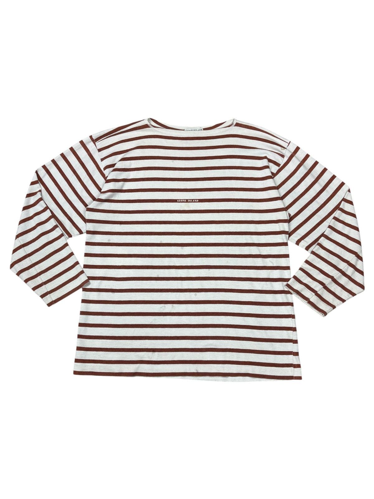 Stone Island VINTAGE STONE ISLAND SPELL OUT STRIPED LONGSHIRT 1989 Size US M / EU 48-50 / 2 - 2 Thumbnail