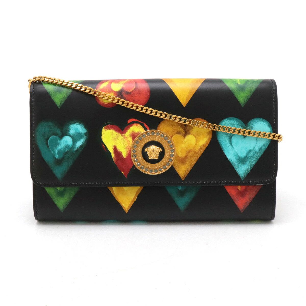 Versace Versace Versace Medusa Heart Chain Wallet Leather Shoulder Bag Leather Clutch Bag in Pristine Condition Size ONE SIZE - 1 Thumbnail