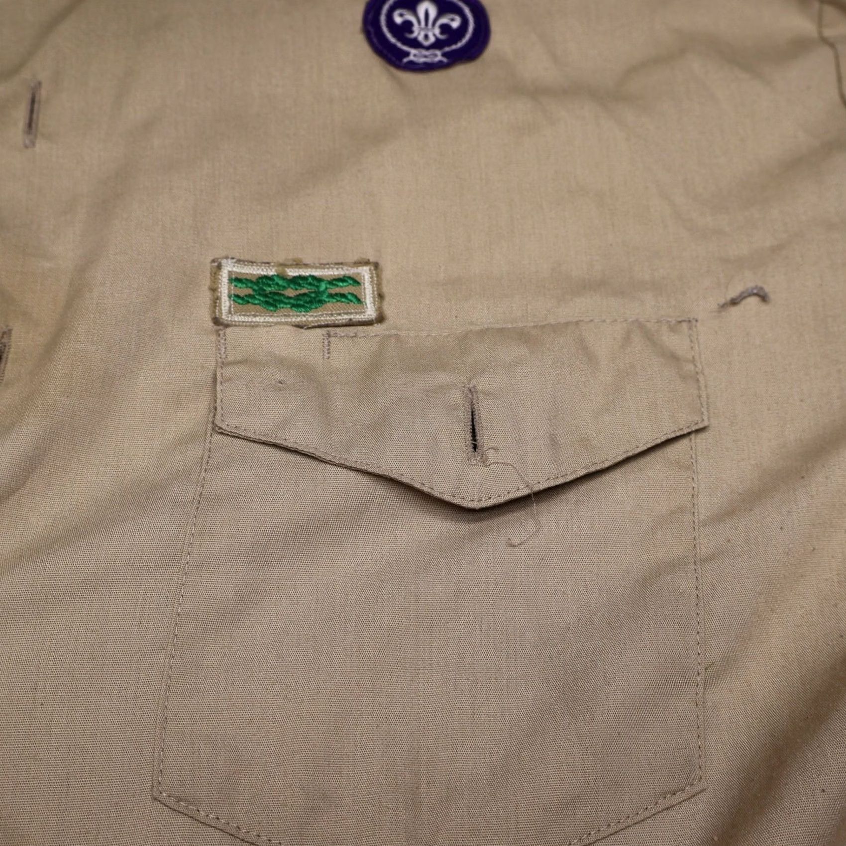Vintage Boy Scouts of America Shirt Men XL Beige Official Patches Scoutmaster Uniform Size US XL / EU 56 / 4 - 5 Thumbnail