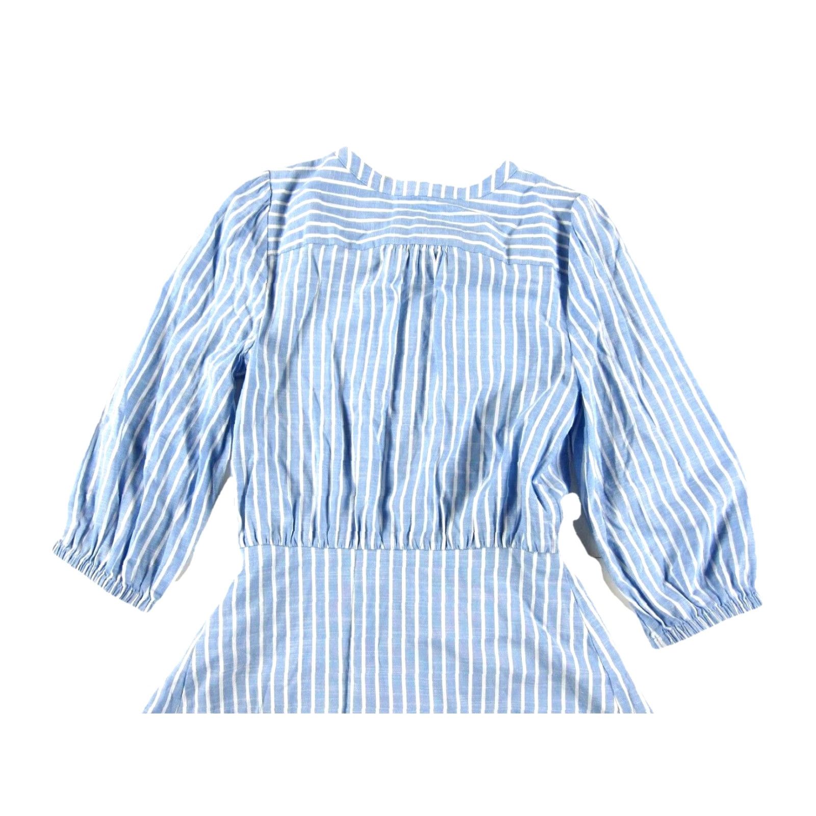 Vintage EVEREVE Blue White Stripe 3/4 Sleeve Button Down Apron Shirt Dress Woman Small Size S / US 4 / IT 40 - 5 Thumbnail
