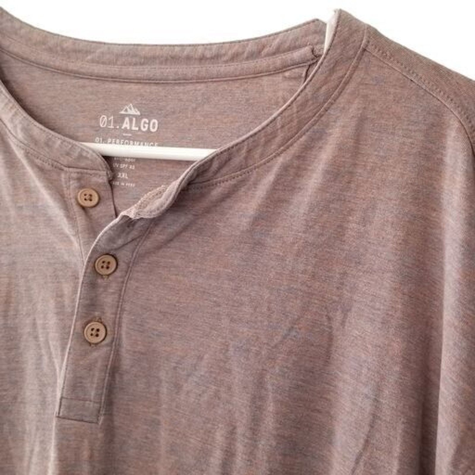 Aldo 01. Algo Mens Henley Size XXL Purple Stretch Performance Size US XXL / EU 58 / 5 - 5 Thumbnail