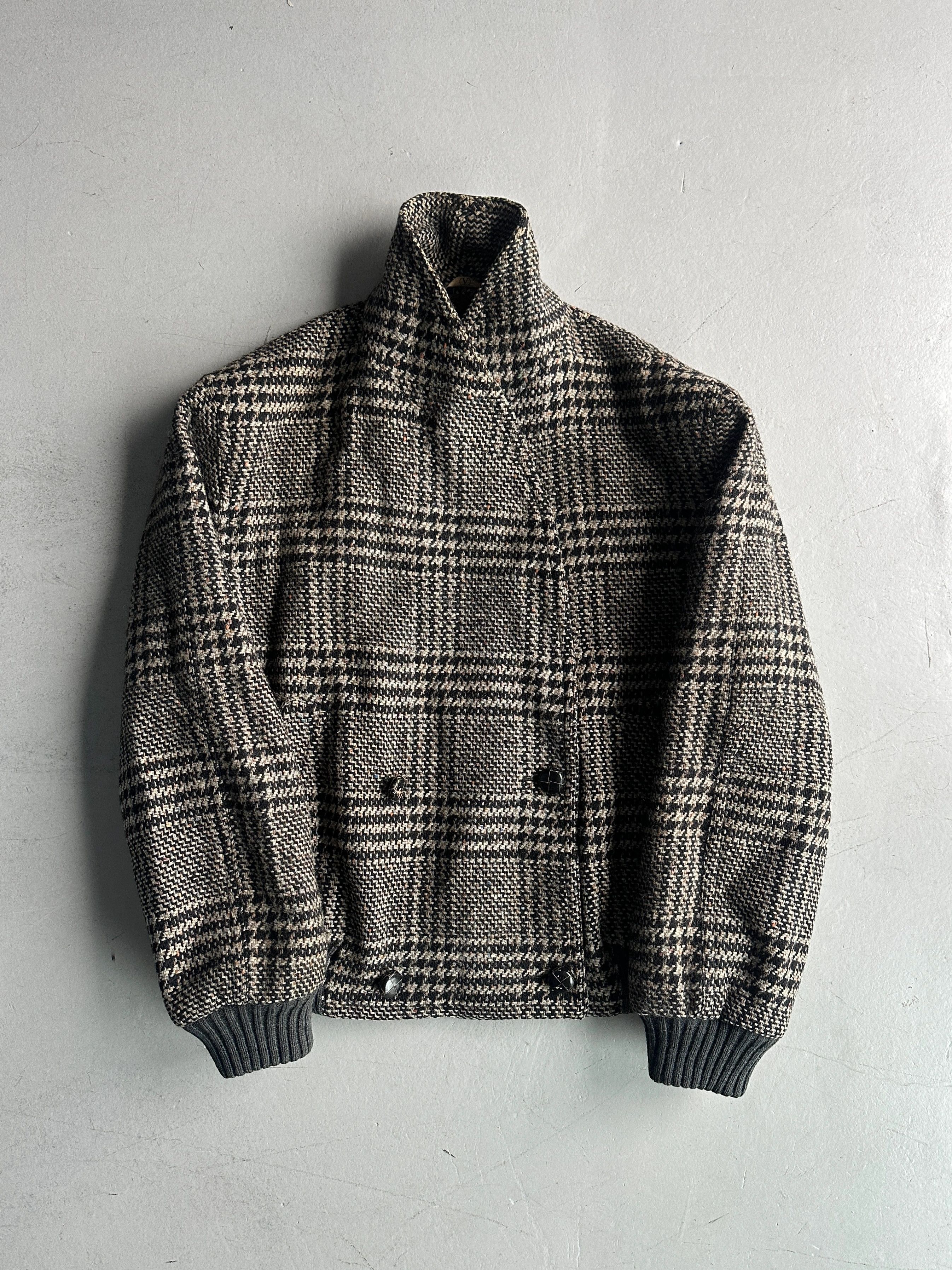 Valentino VALENTINO 1980s BOXY FIT SHAWL COLLAR PLAID JACKET Size US L / EU 52-54 / 3 - 5 Thumbnail