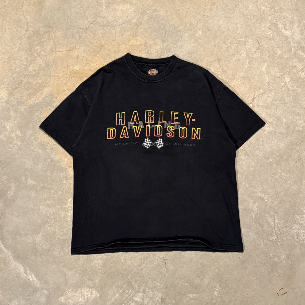 Harley Davidson Vtg 1990s Faded Harley Davidson Racing Biker Tee ERD Grunge Size US XL / EU 56 / 4 - 1 Thumbnail