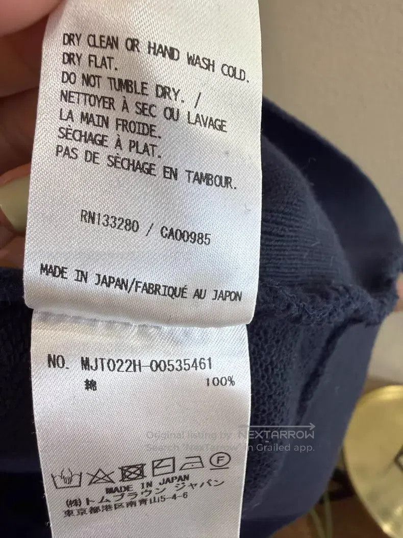 Thom Browne Thom Browne Navy Blue Four-Stripe Zip-Up Hoodie Size US S / EU 44-46 / 1 - 6 Thumbnail