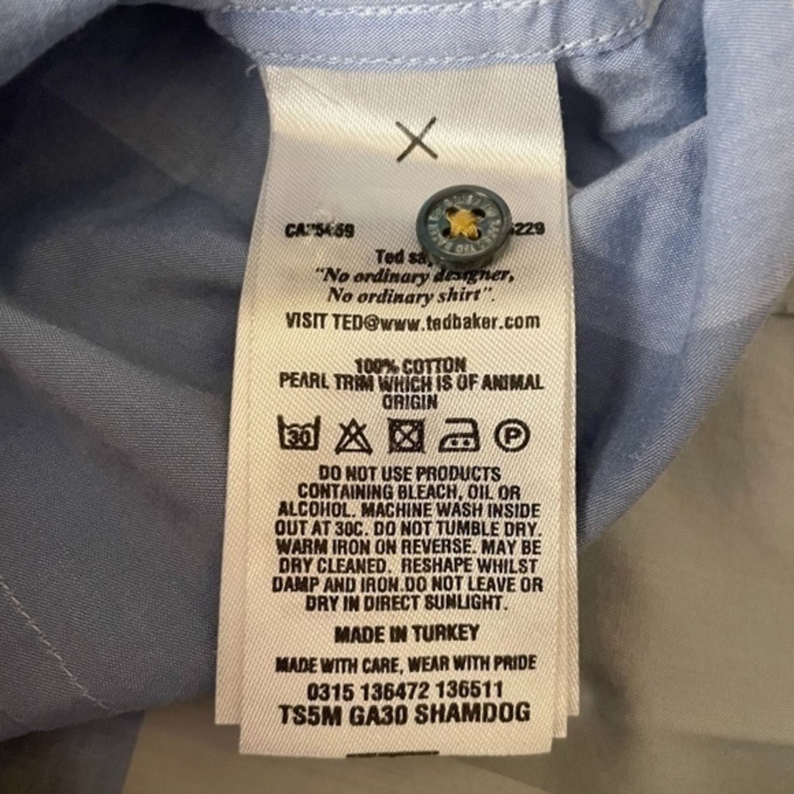 Ted Baker Ted Baker Shamdog Extra Trim Blue Sport Slim Fit Shirt Size US S / EU 44-46 / 1 - 5 Thumbnail