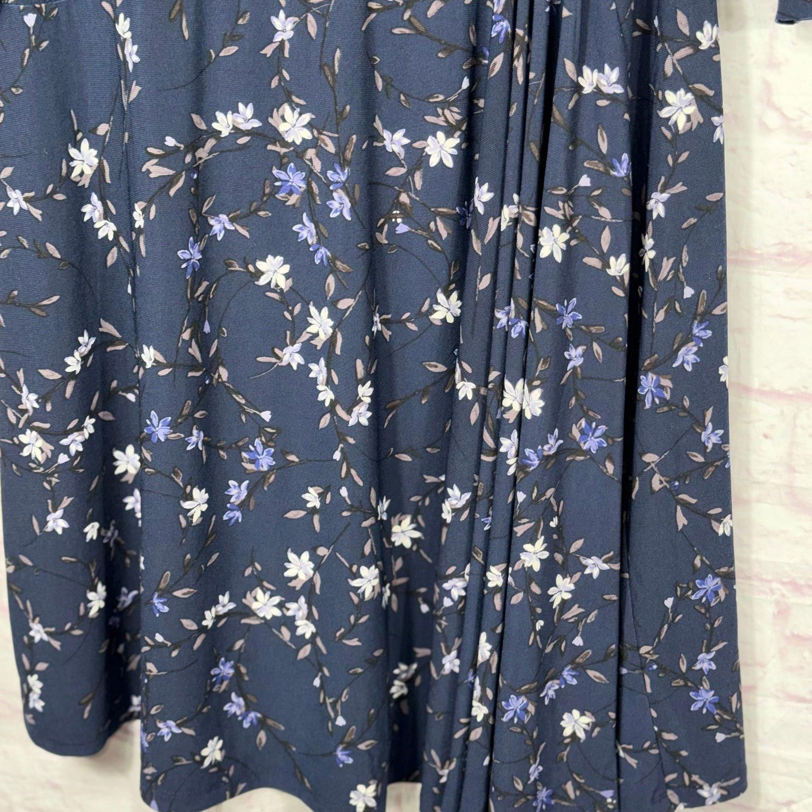 Chaps Floral Medium Print Midi Dress NWT