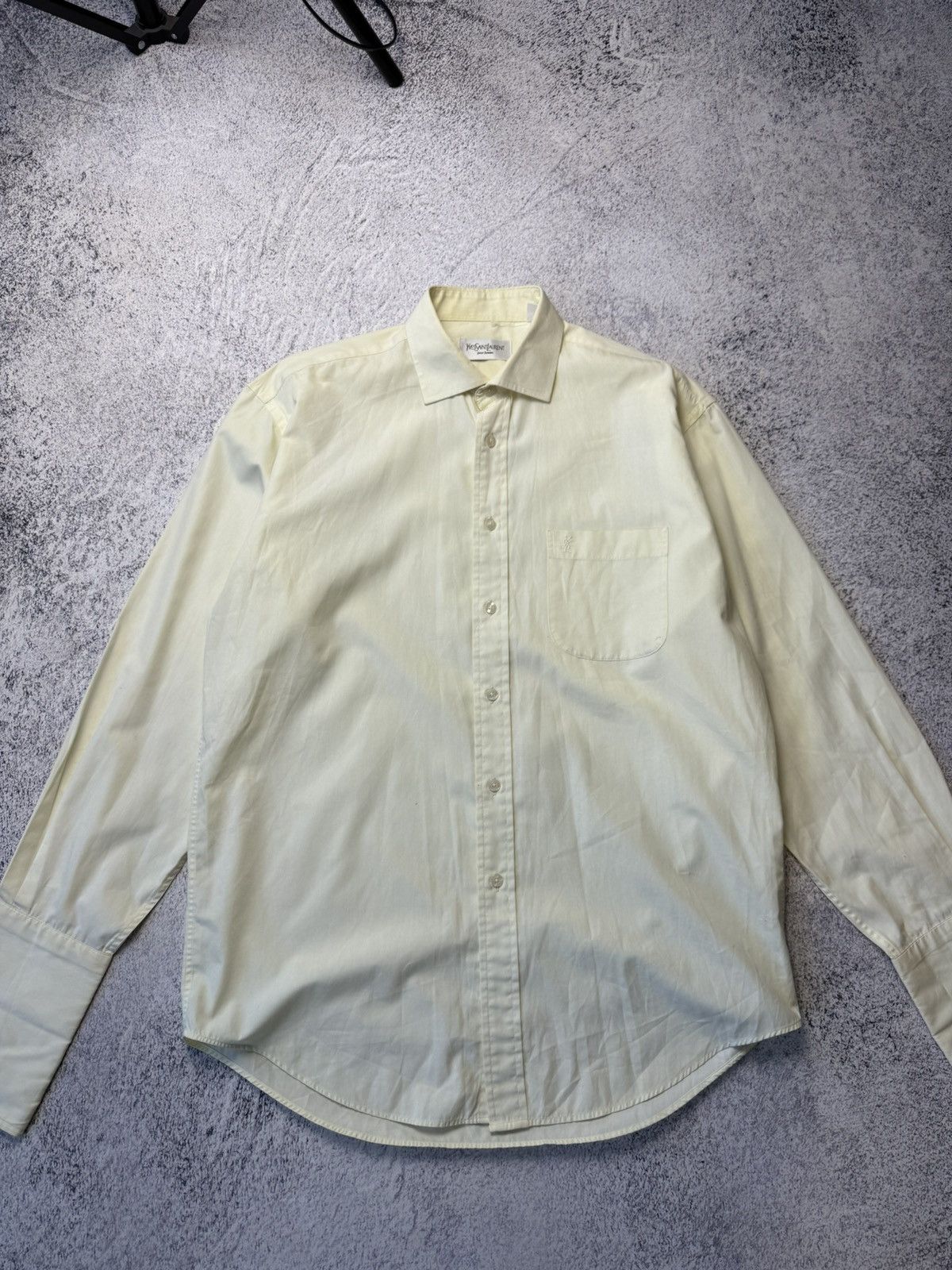 Vintage Yves Saint Laurent Classic Wedding Shirt with Cufflinks Size US L / EU 52-54 / 3 - 3 Thumbnail