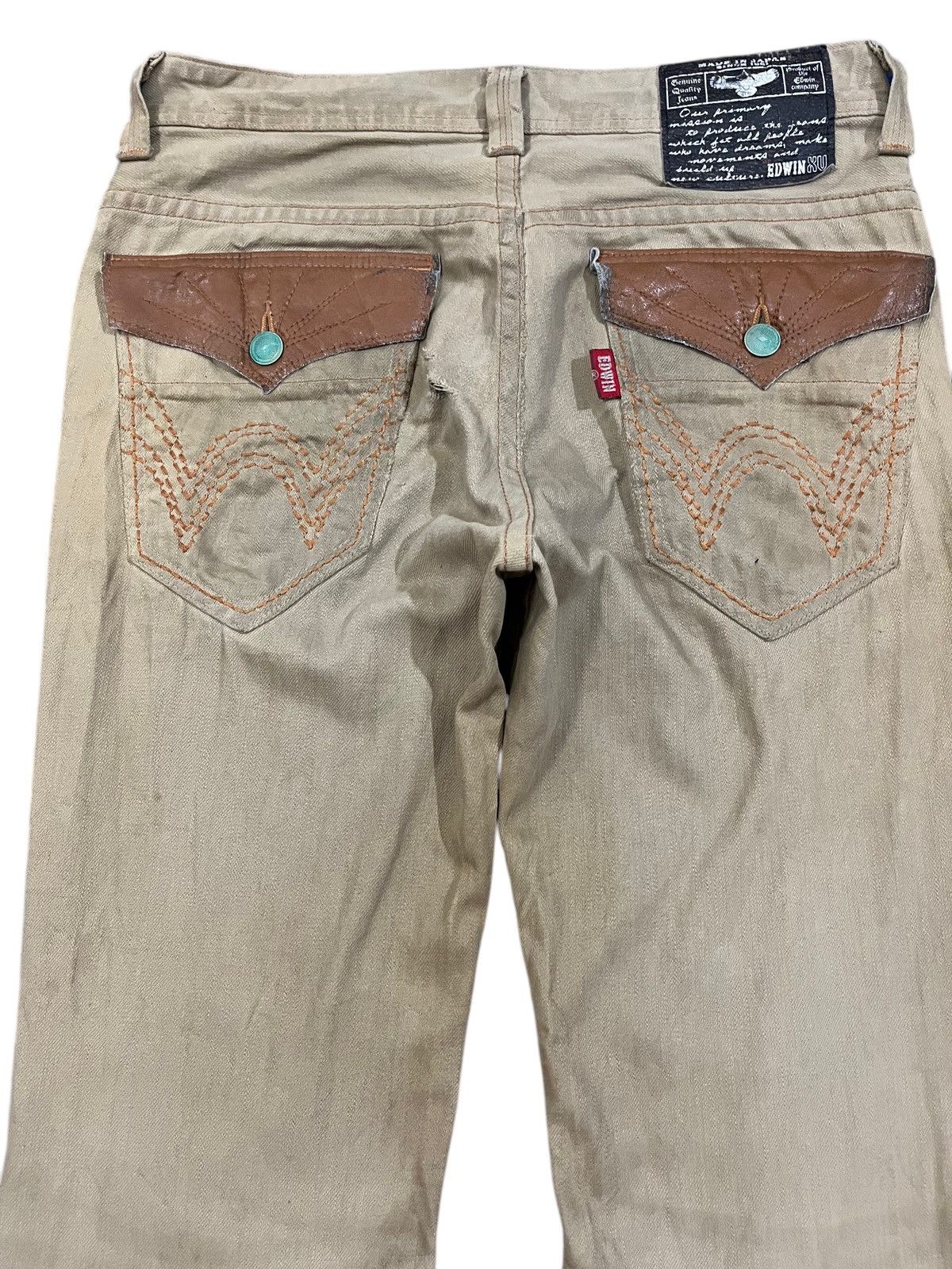 Edwin Vintage Edwin XV Flare Beige Tan Denim Size US 33 - 7 Thumbnail