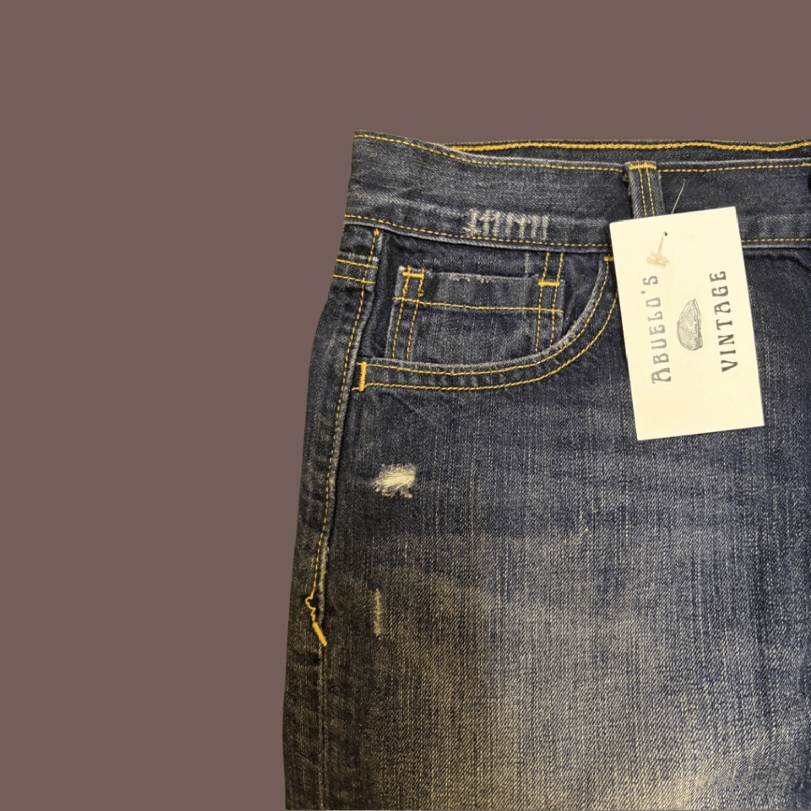Old Navy VTG Denim Mini Skirt | Old Navy Dark Wash | Y2K Grunge Prep Size 31" - 5 Thumbnail