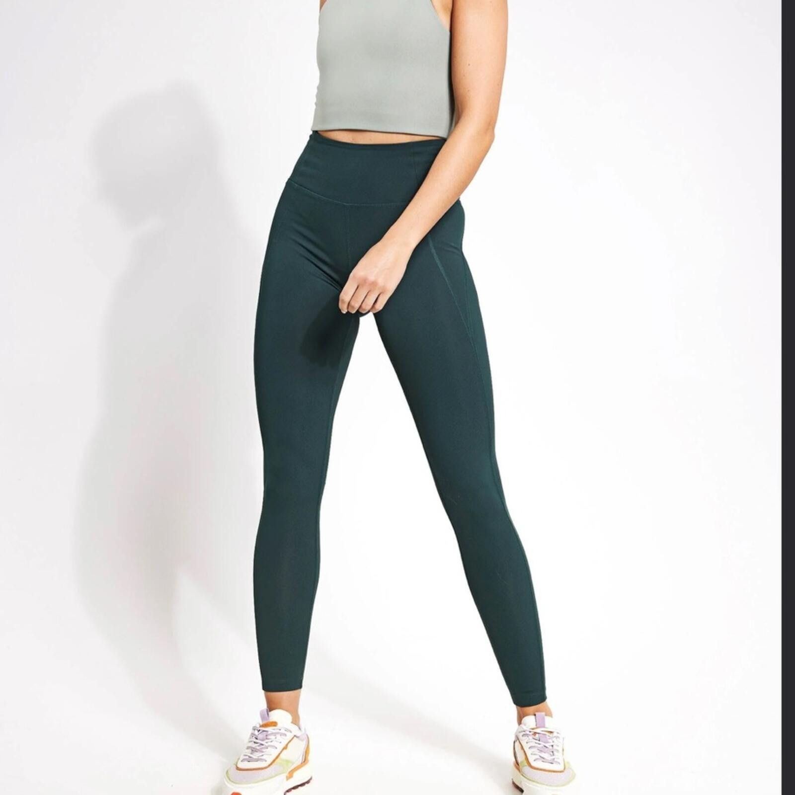 Girlfriend Collective Girlfriend Collective / High Rise Legging / Moss Green / S Size 28" / US 6 / IT 42 - 4 Thumbnail