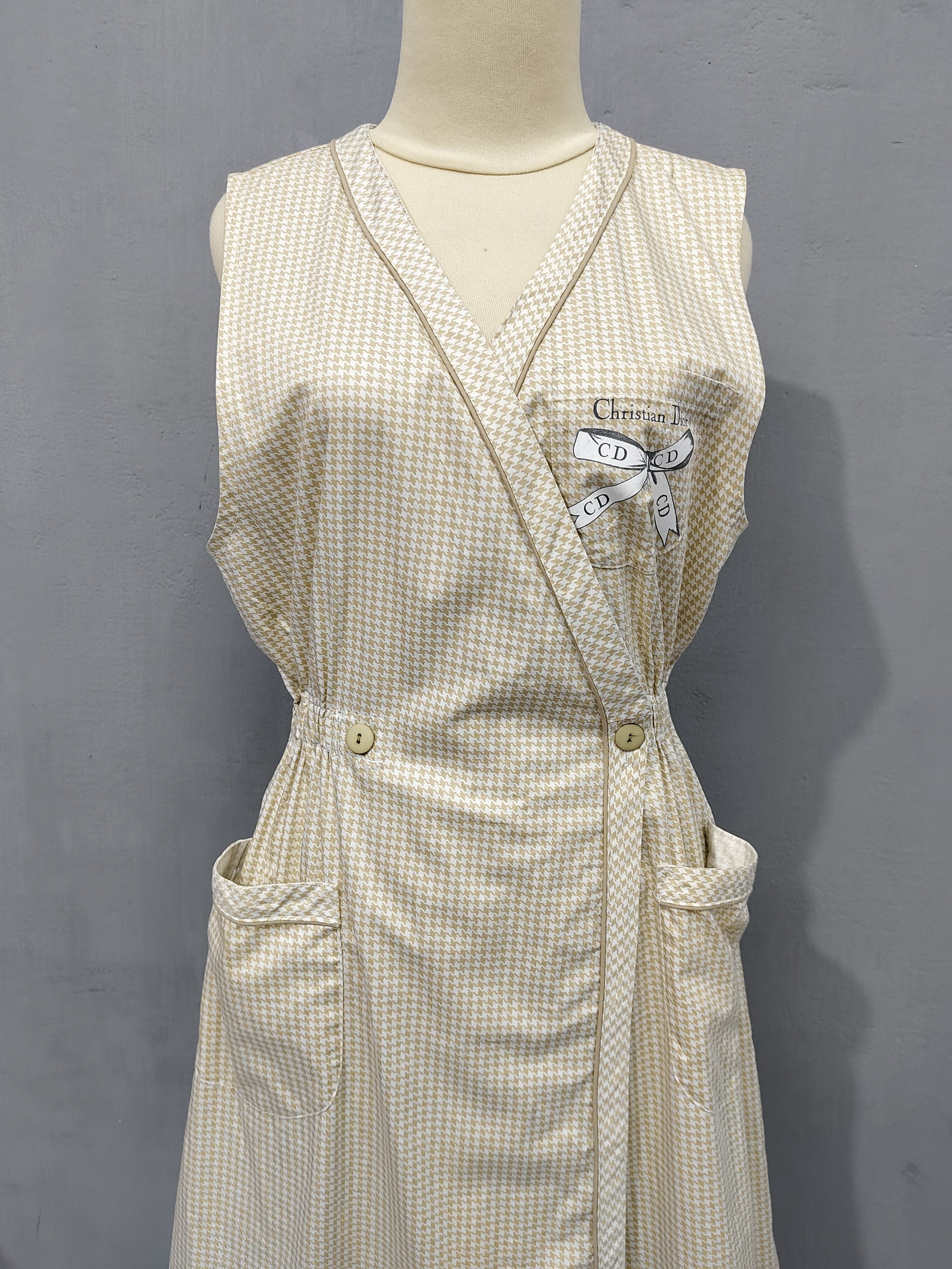 Christian Dior Monsieur 90s Christian Dior- CD Logo Houndstooth Wrap Dress Size M / US 6-8 / IT 42-44 - 7 Thumbnail