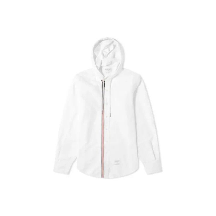 Thom Browne Thom Browne Hooded White Oxford Shirt Size US S / EU 44-46 / 1 - 1 Thumbnail
