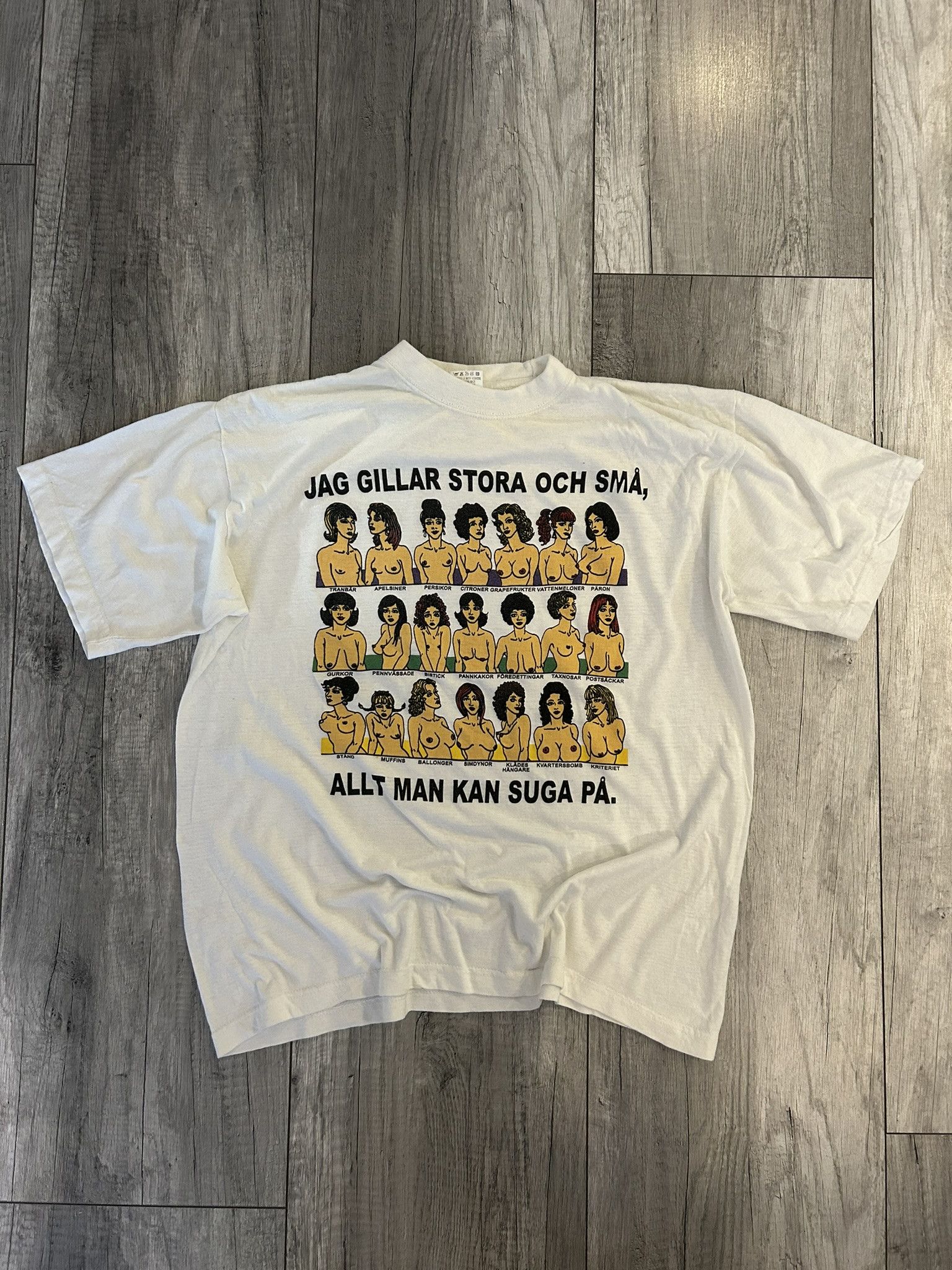 Vintage Vintage y2k funny tits t shirt 90s rare Size US XL / EU 56 / 4 - 1 Thumbnail