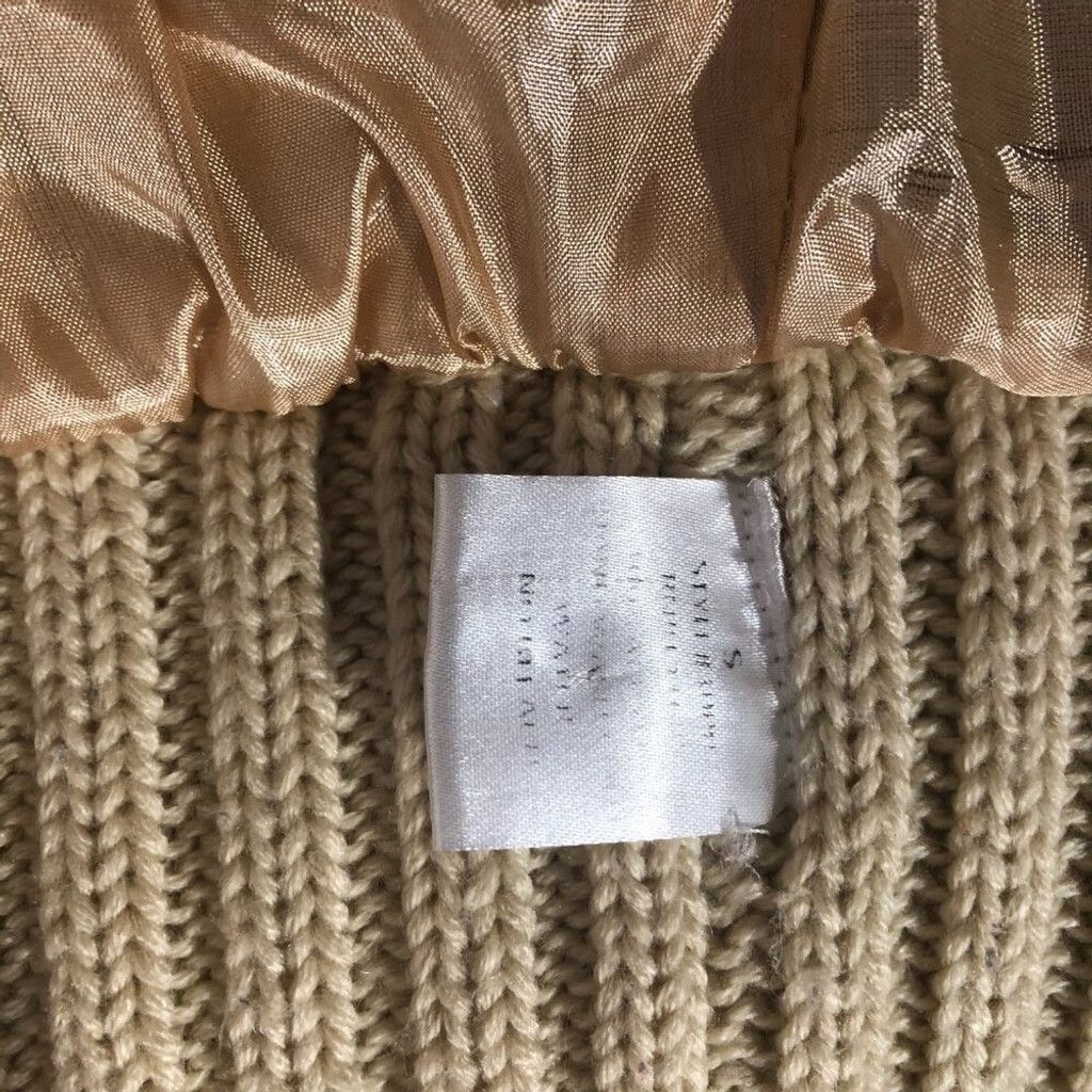 Vintage 90s Y2K Faux Fur vest wool brown beige cable knit w/ hood S Size S / US 4 / IT 40 - 8 Thumbnail