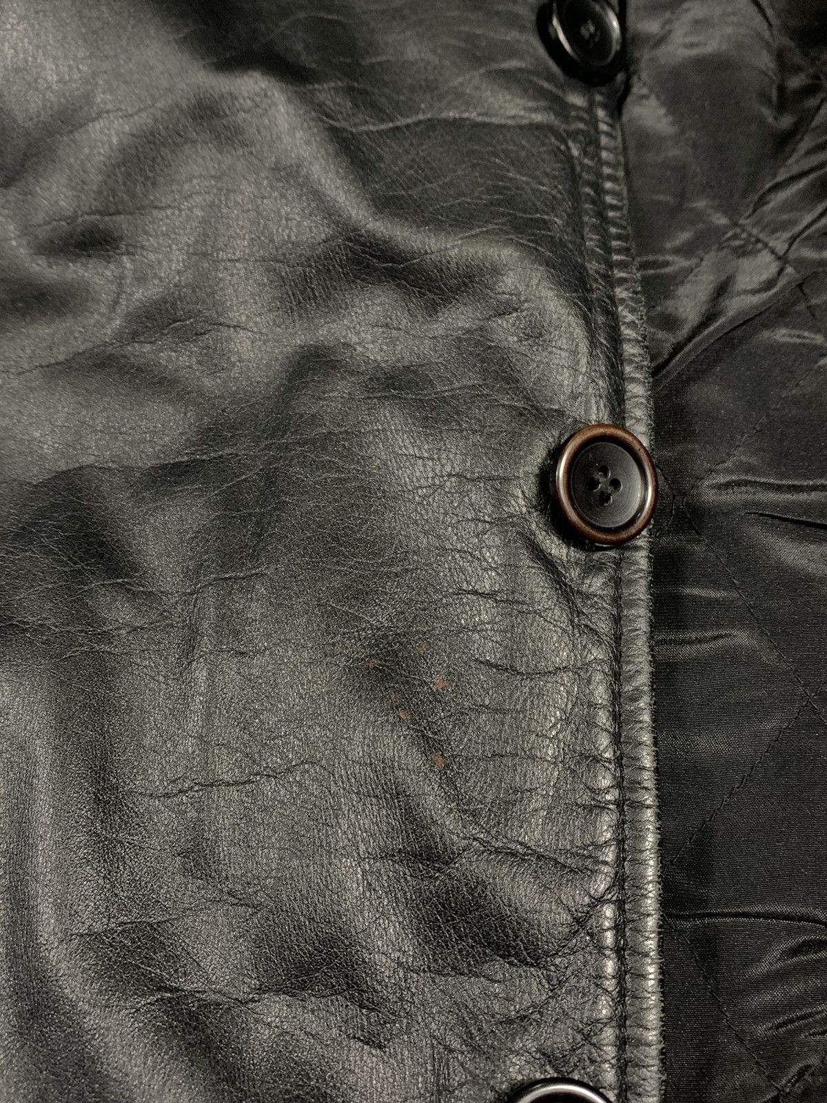 Leather × Vintage Vintage 90s Opium Elongated Leather blazer Jacket Coat Size US L / EU 52-54 / 3 - 5 Thumbnail