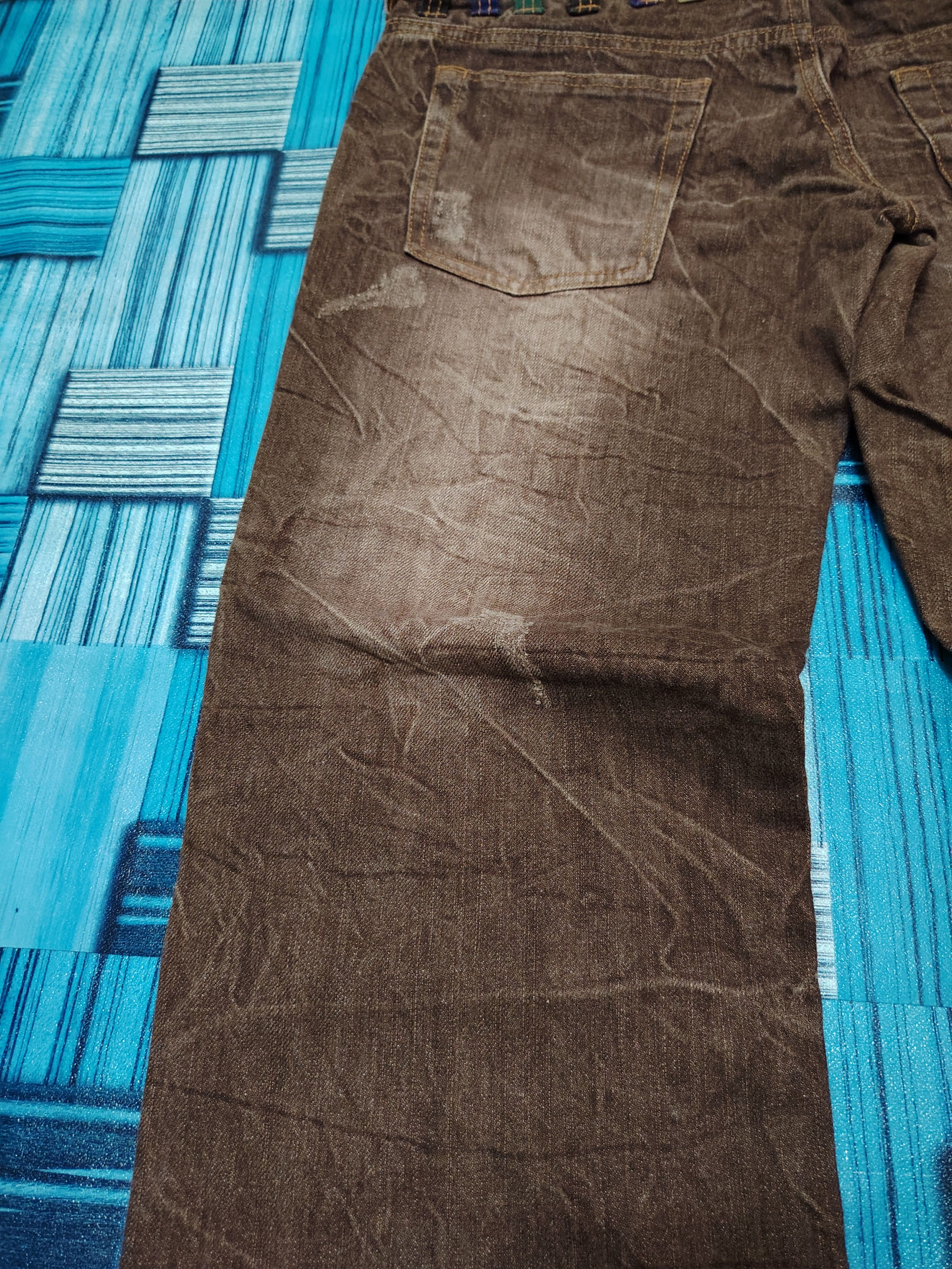 Who Decides War Rare Japanese Brown Nylaus Double waist Flared Jeans Size US 32 / EU 48 - 15 Thumbnail