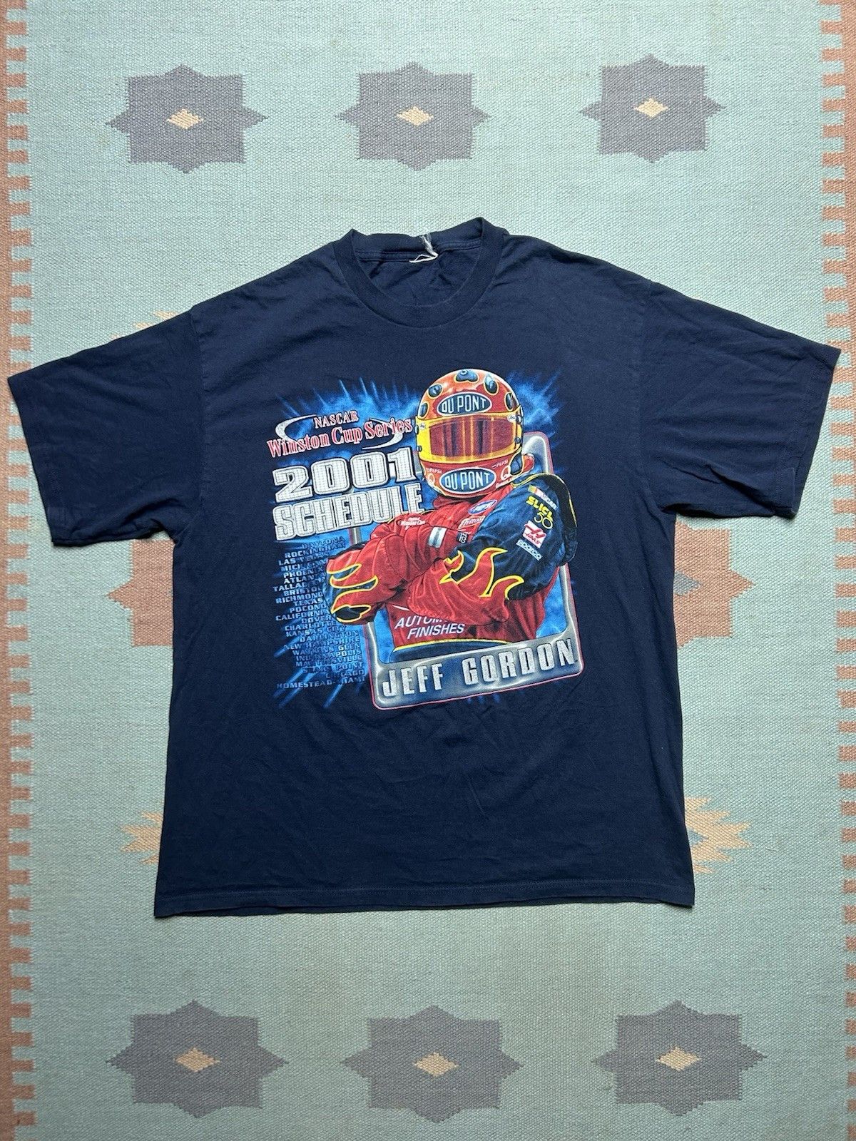Vintage Vtg graphic t shirt 2001 Winston cup nascar Jeff Gordon XL Size US XL / EU 56 / 4 - 1 Thumbnail