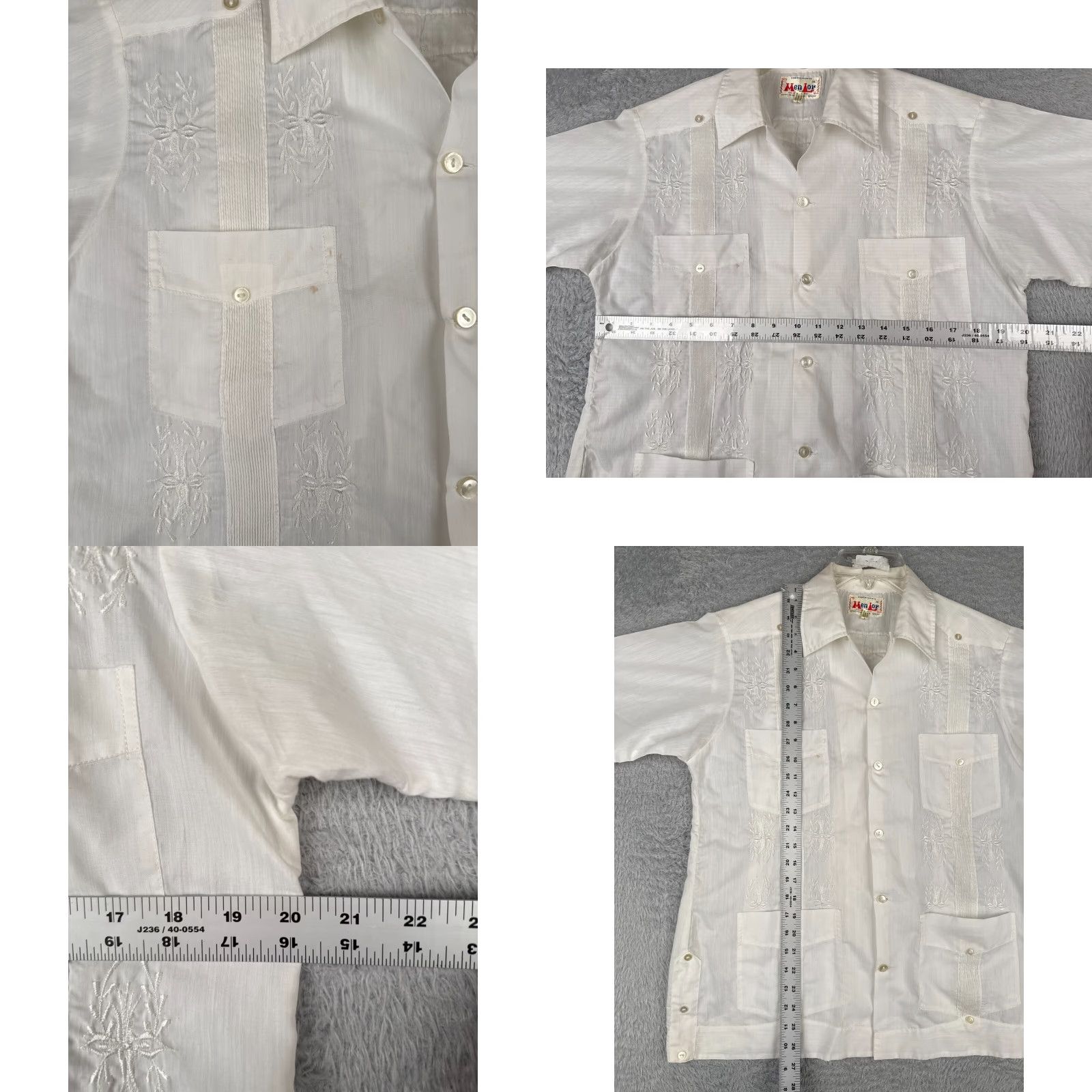 Vintage VINTAGE Maximos Shirt Men 38 White Floral Polyester Blend 4 Pocket Button-Up Short Sleeve Casual Beach Classic 4 Pocket Mens Size US M / EU 48-50 / 2 - 8 Thumbnail