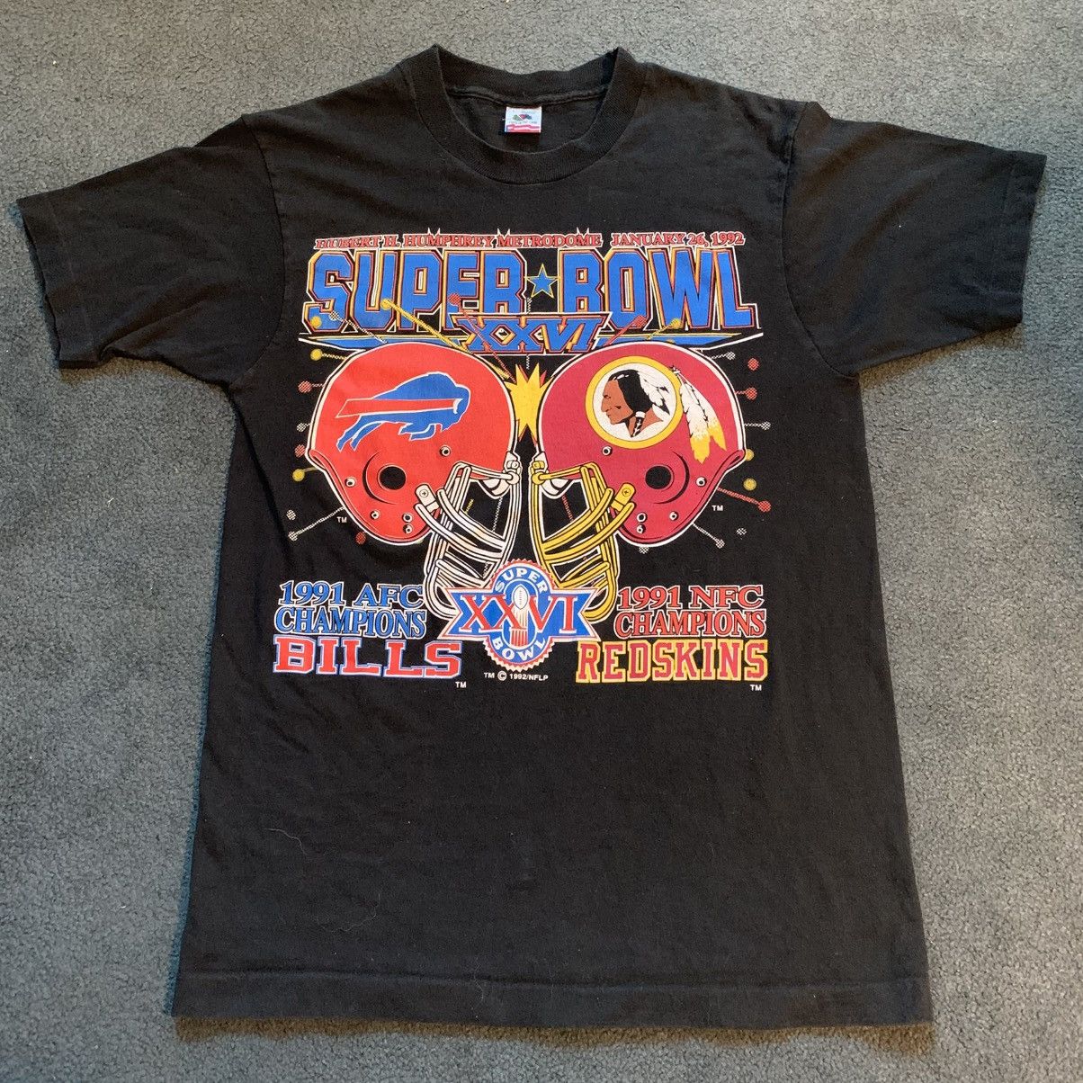 Fruit Of The Loom Vintage 1992 Super Bowl XXVI T-Shirt L Single Stitch Size US L / EU 52-54 / 3 - 1 Thumbnail