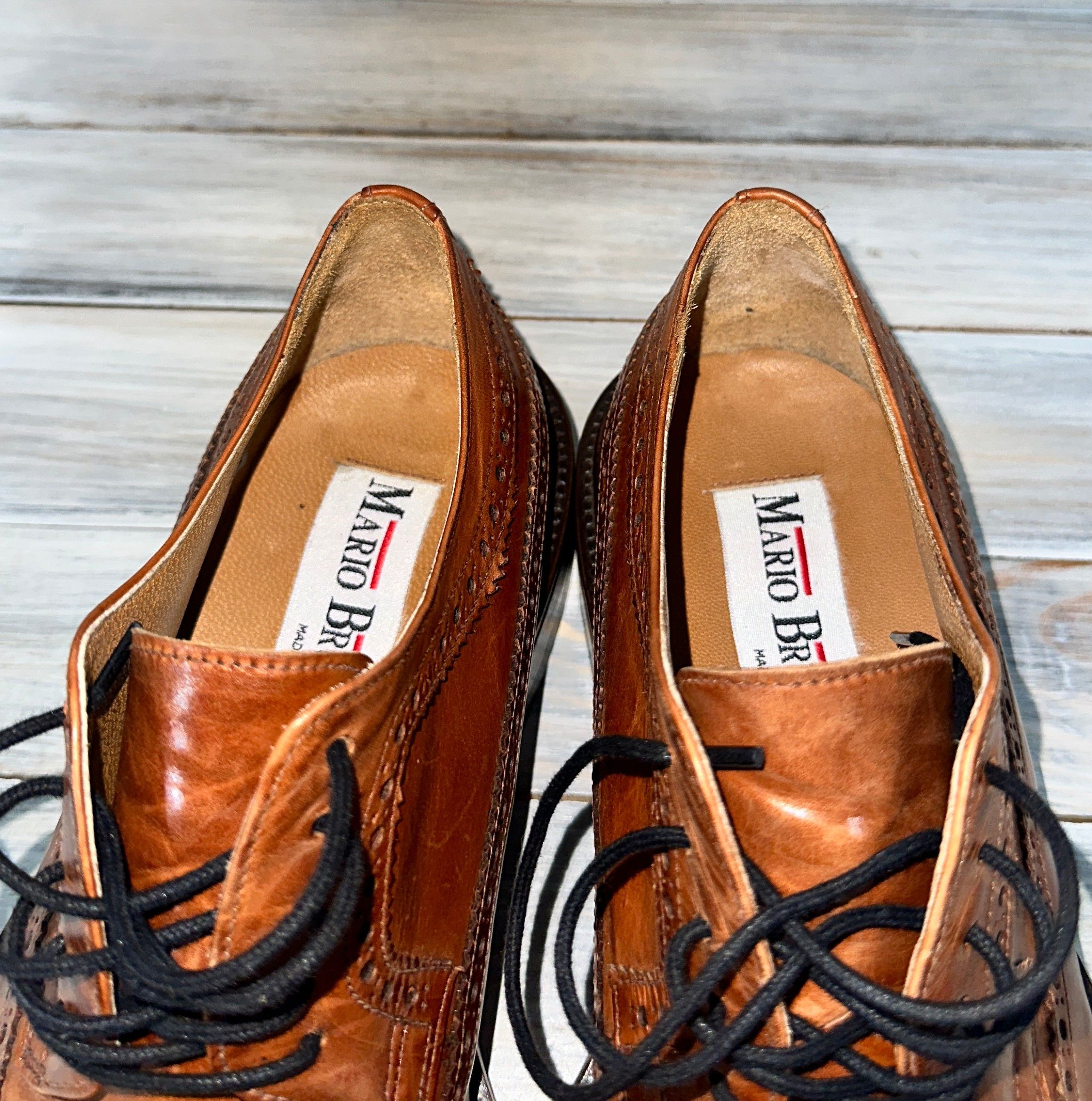 Leather Mario Bruni Brogue Men's Leather Shoes Made In Italy Luxury Size US 8 / EU 41 - 22 Thumbnail