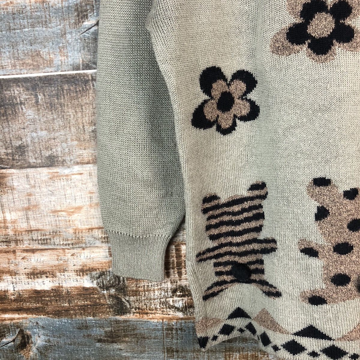 Aran Isles Knitwear × Japanese Brand Mochi Knit Sweaters Flower And Bear Gray #973 Size M / US 6-8 / IT 42-44 - 7 Thumbnail