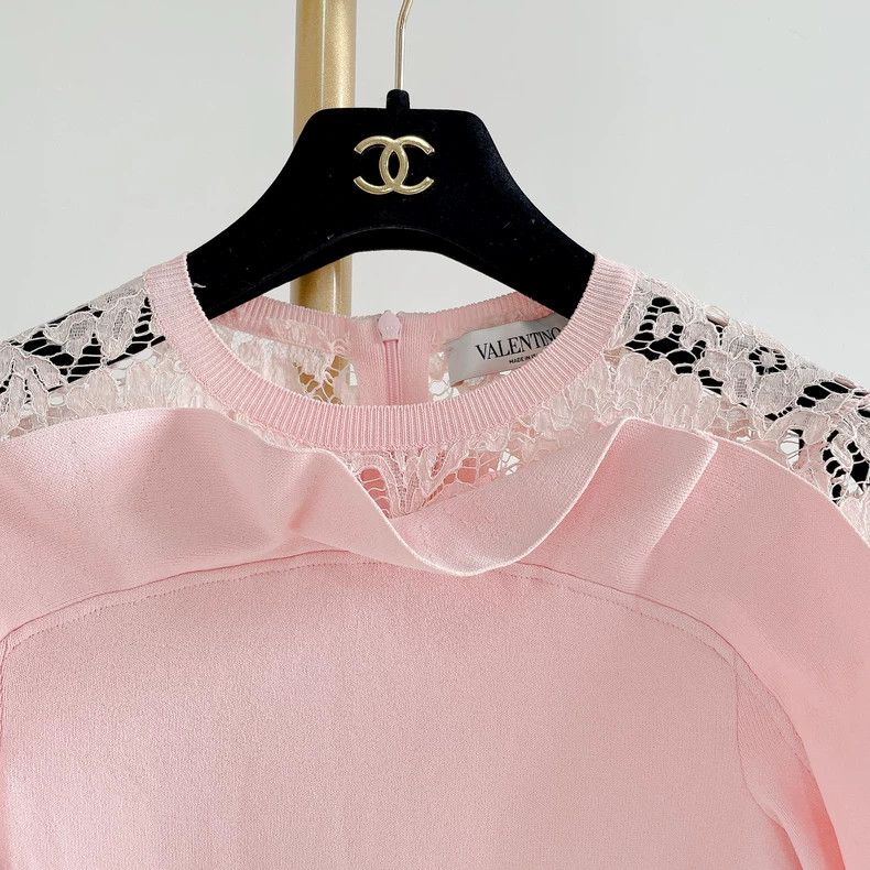Valentino Valentino Pink lace knitted dress Size XS / US 0-2 / IT 36-38 - 3 Thumbnail
