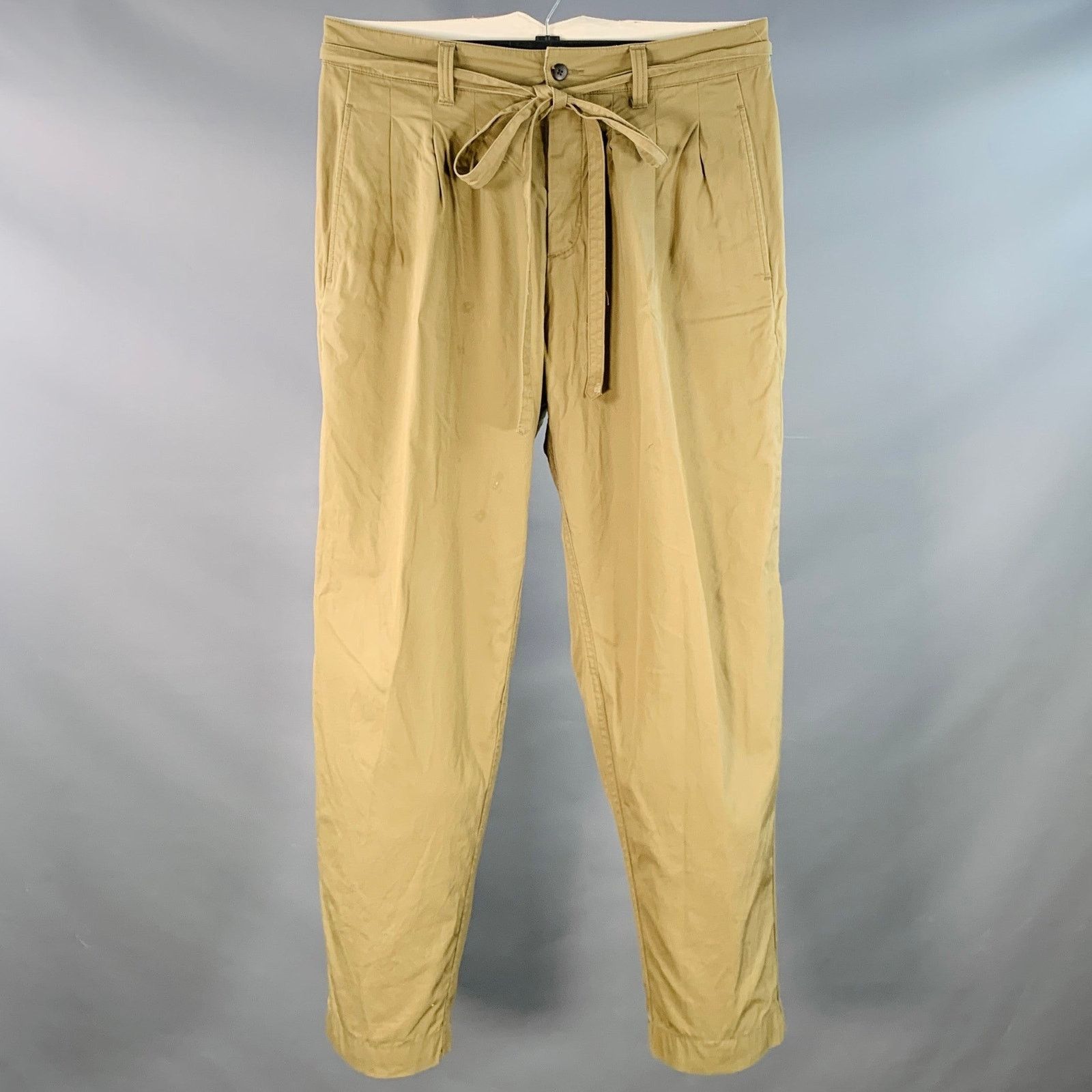 Visvim Hakama Olive Green Cotton Pleated Button Fly Dress Pants Size US 34 / EU 50 - 1 Thumbnail