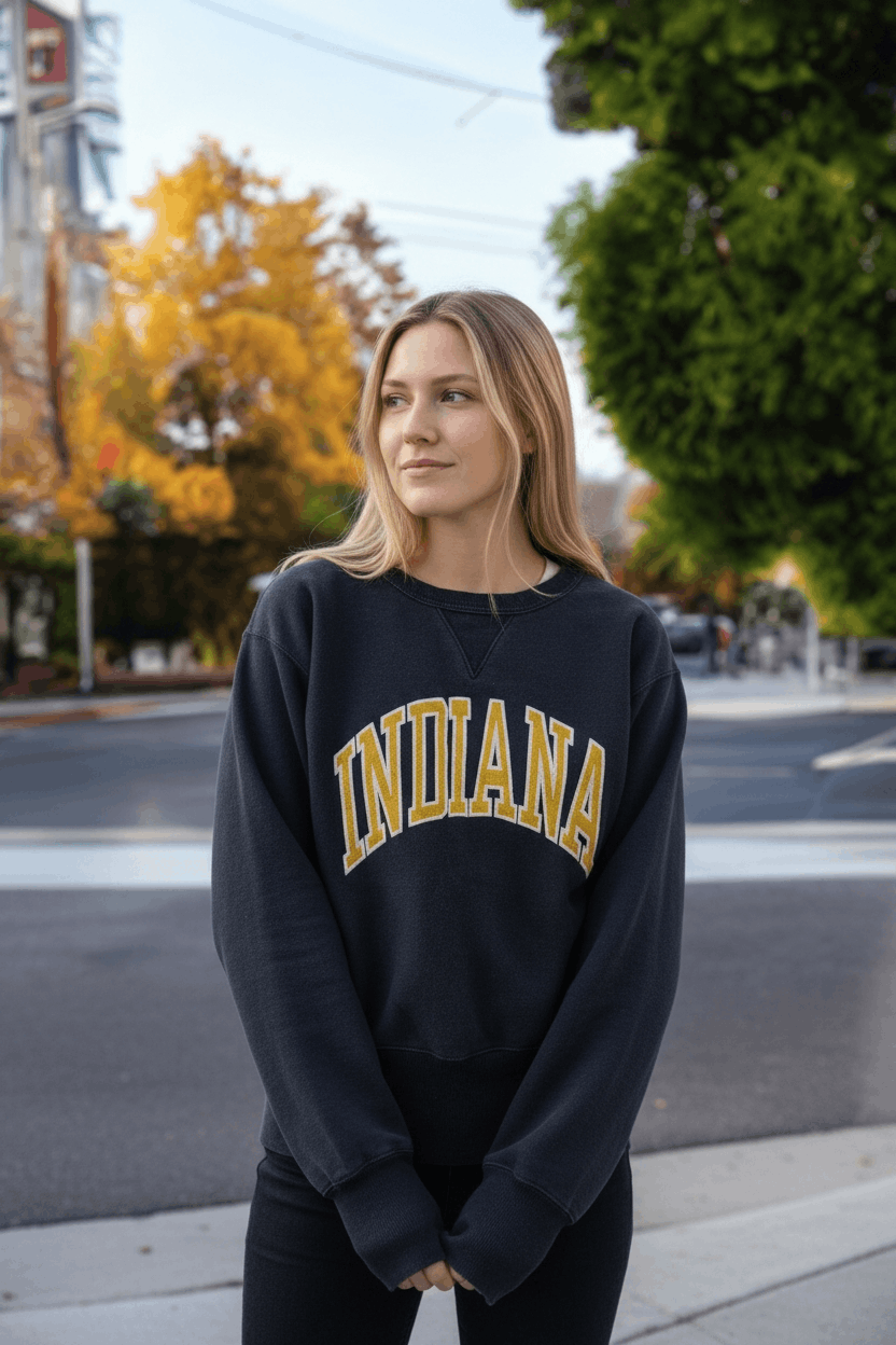 Japanese Brand INDIANA University Bloomington Big Spell Out Sweatshirt Size M / US 6-8 / IT 42-44 - 3 Thumbnail