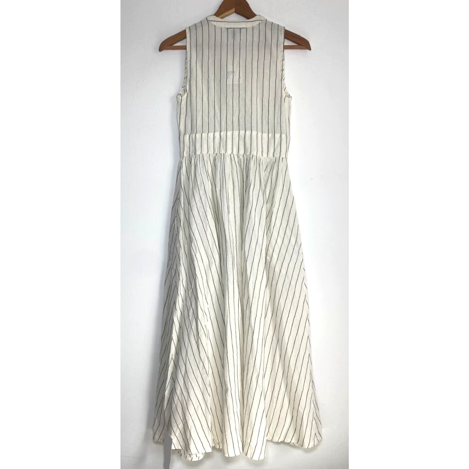 Vintage Nobody's Child Starlight Midi Dress Sleeveless Cream Pinstripe Size US 0 Womens A-Line Vintage NWT VINTAGE Size XS / US 0-2 / IT 36-38 - 5 Thumbnail