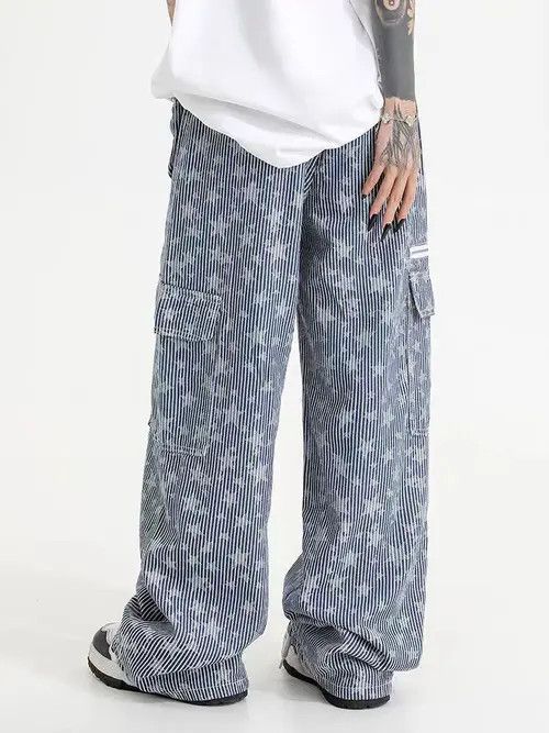 Japanese Brand Kinuka x Nanae Blue hip hop multi star corduroy pants Size US 28 / EU 44 - 5 Thumbnail