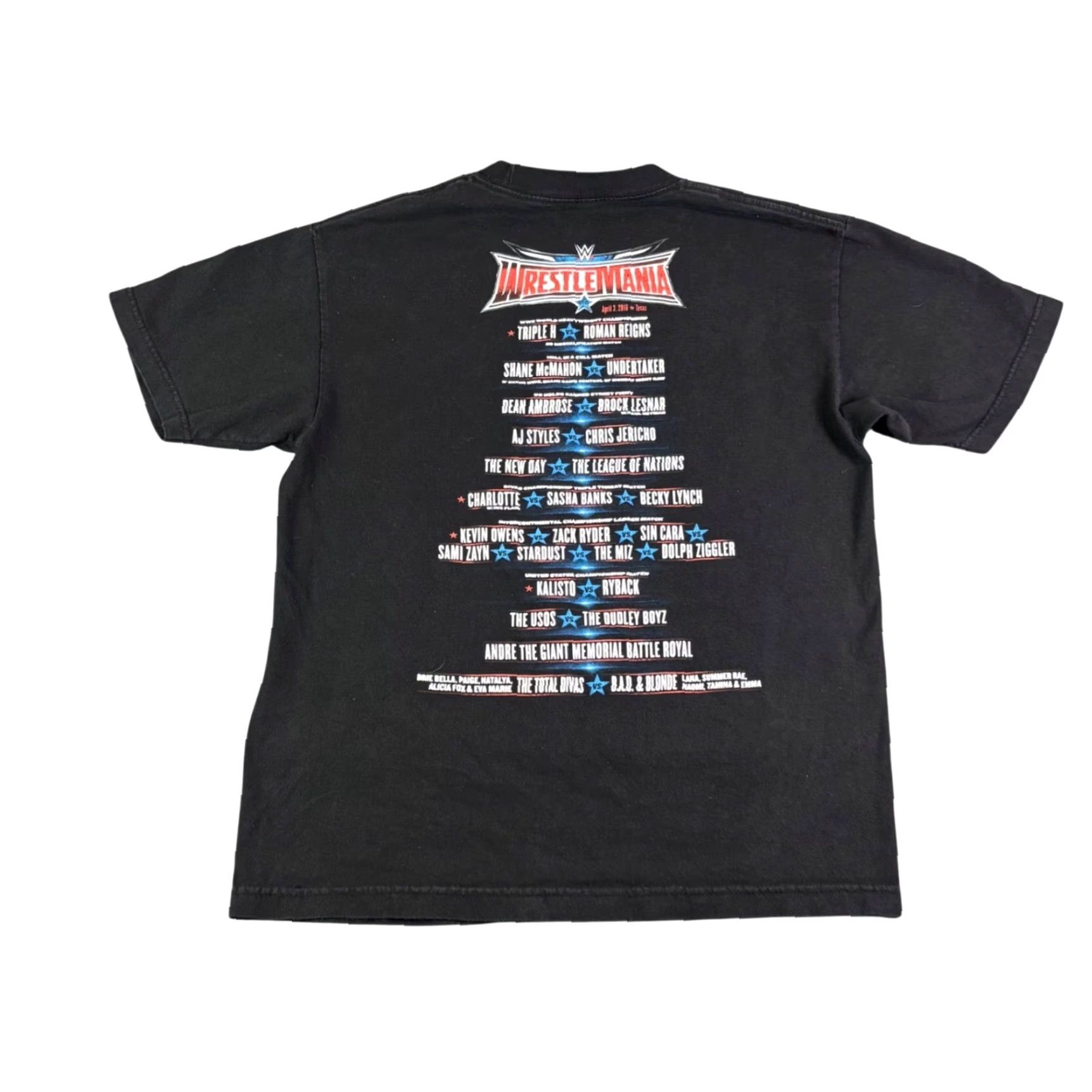 Vintage WWE WrestleMania 32 T Shirt Mens M Black 2016 Texas Graphic Tee Size US M / EU 48-50 / 2 - 2 Thumbnail