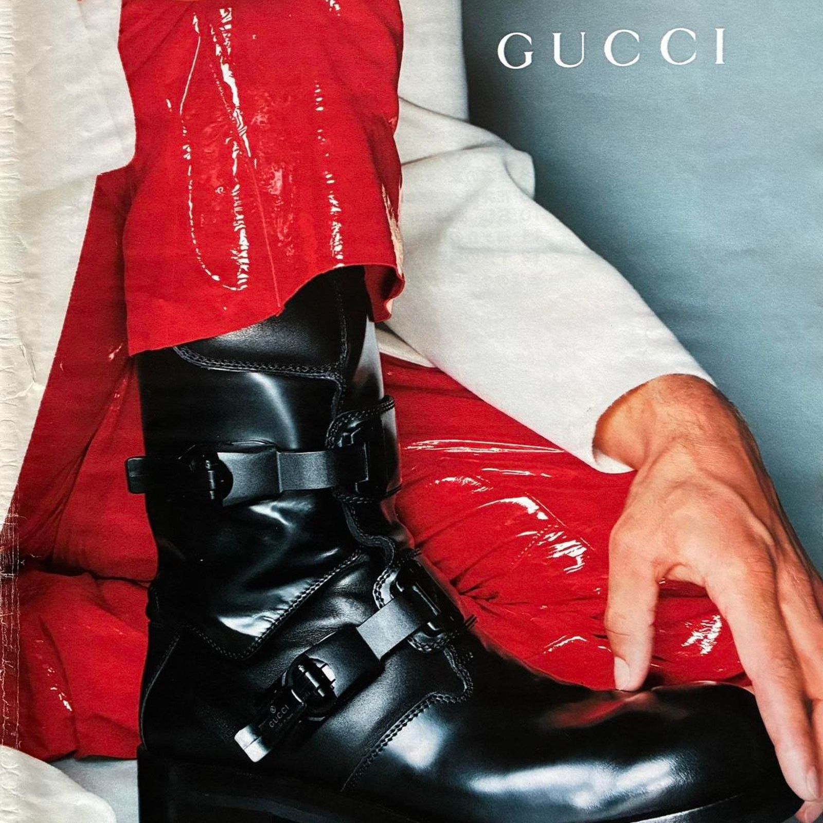 Gucci × Tom Ford × Vintage Gucci Astro Moto Boots AW99 cutout framed poster 9x11 Rare Size ONE SIZE - 2 Thumbnail