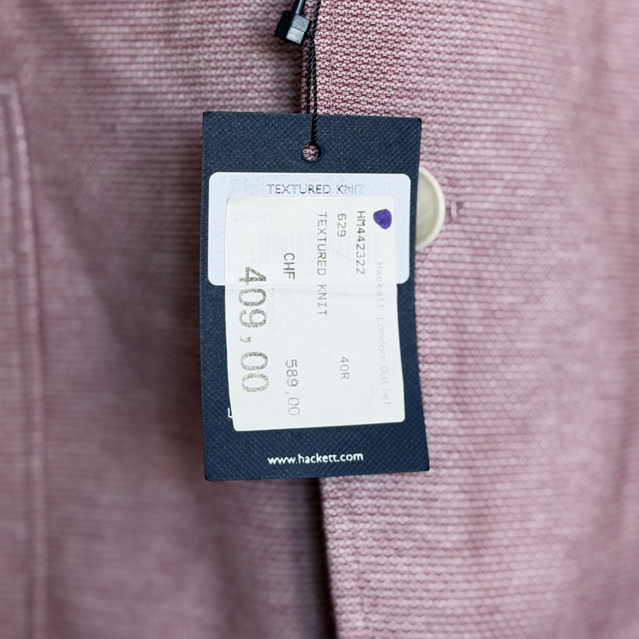 Hackett HACKETT London Textured Knit Blazer Jacket Color 280Berry Size 50R - 5 Thumbnail