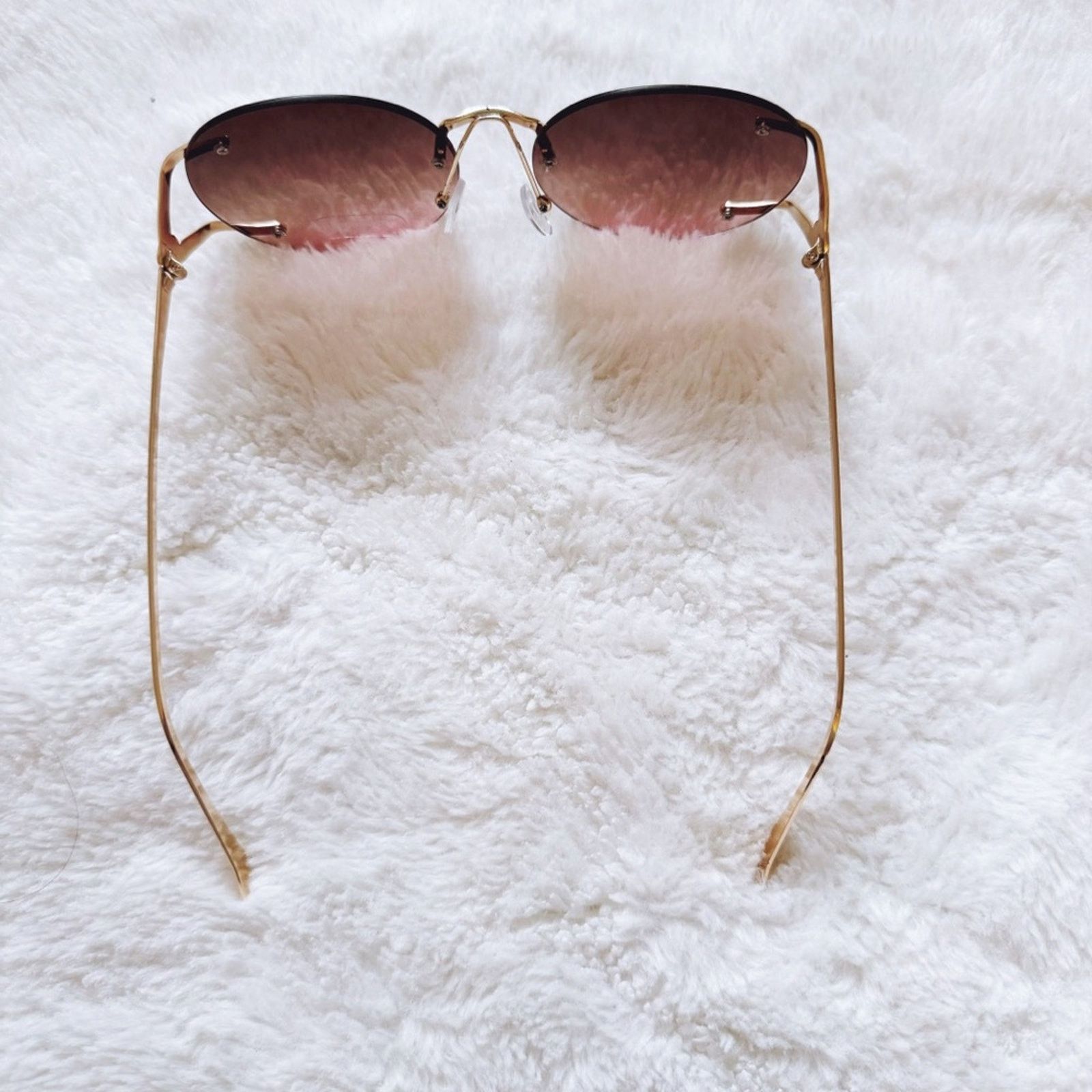Other Ruth Clear Brown & Pink Round Metal Sunglasses Size ONE SIZE - 5 Thumbnail
