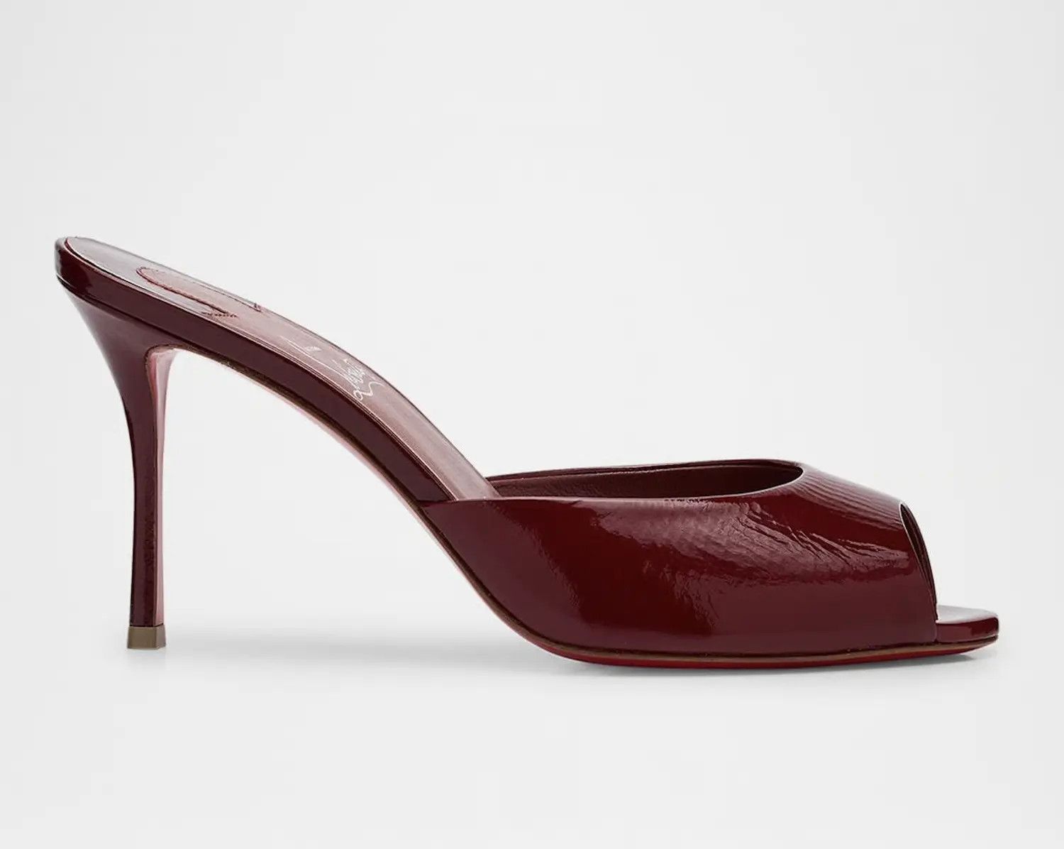 Christian Louboutin Me Dolly 85 Brownie Red Backless Sandal Mule Heel Pump 37.5 Size US 7.5 / IT 37.5 - 1 Thumbnail