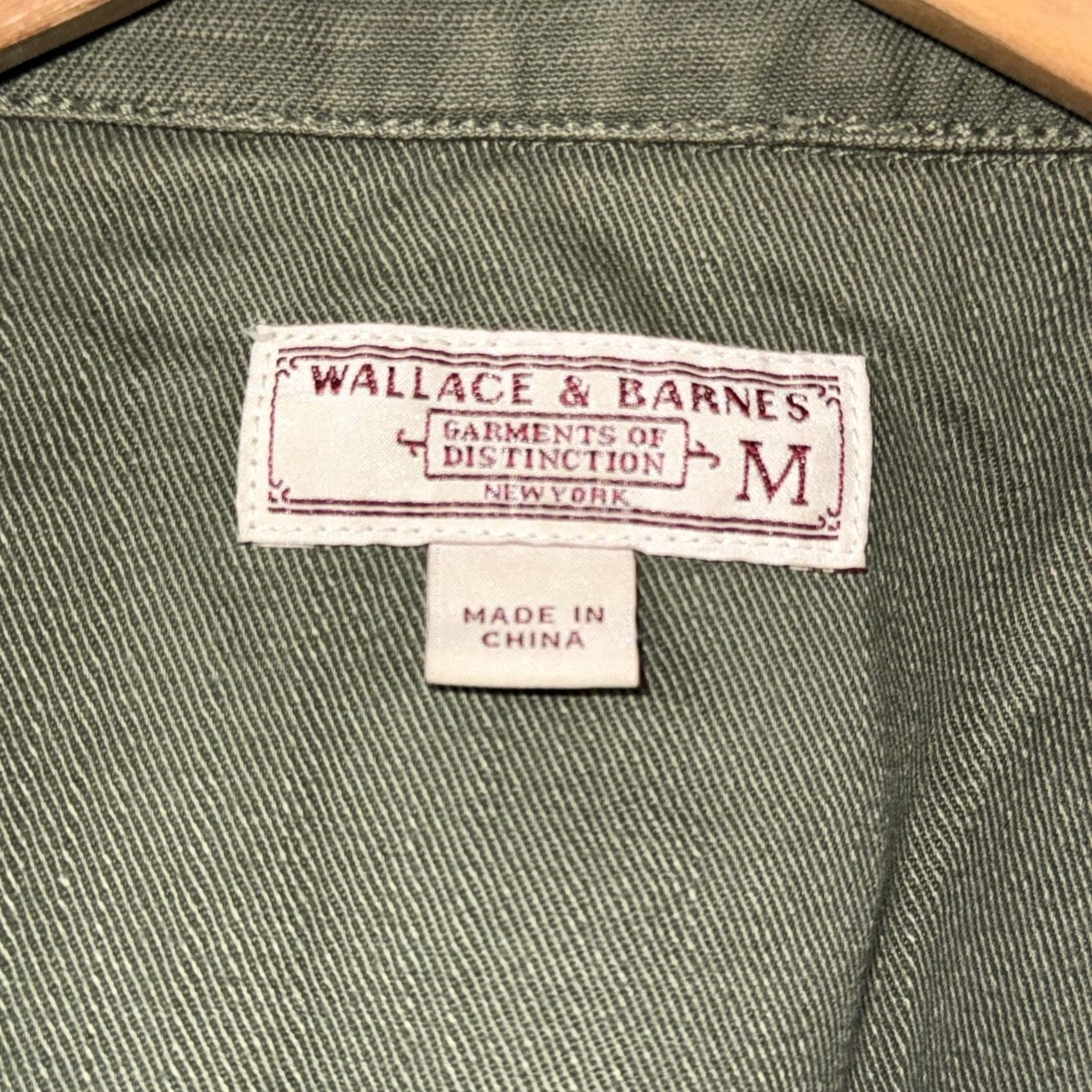 Wallace & Barnes Wallace & Barnes Green Twill Button Front Long Sleeve Shirt Mens Medium Workwear Size US M / EU 48-50 / 2 - 3 Thumbnail