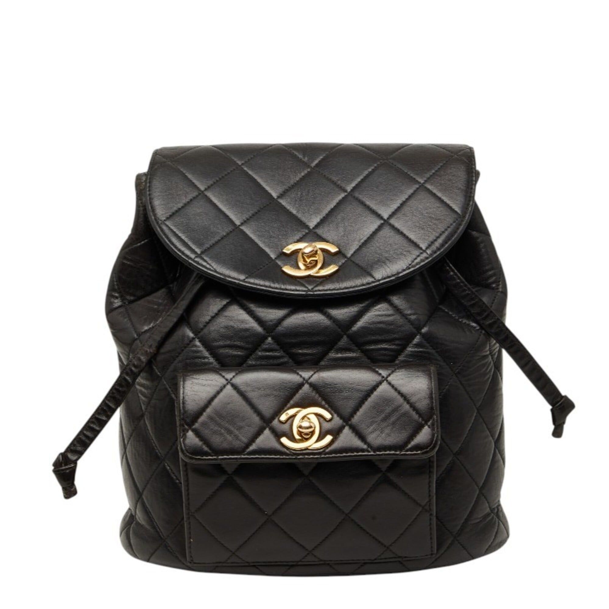 Chanel Chanel Matelassé Coco Mark Chain Backpack Daypack Black Lambskin Women's CHANEL Size ONE SIZE - 1 Thumbnail