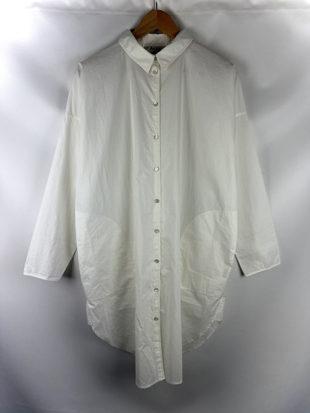 Acne Studios Acne Studios Lash Poplin Tech Oversize L/S Shirt Dress Size XS / US 0-2 / IT 36-38 - 3 Thumbnail