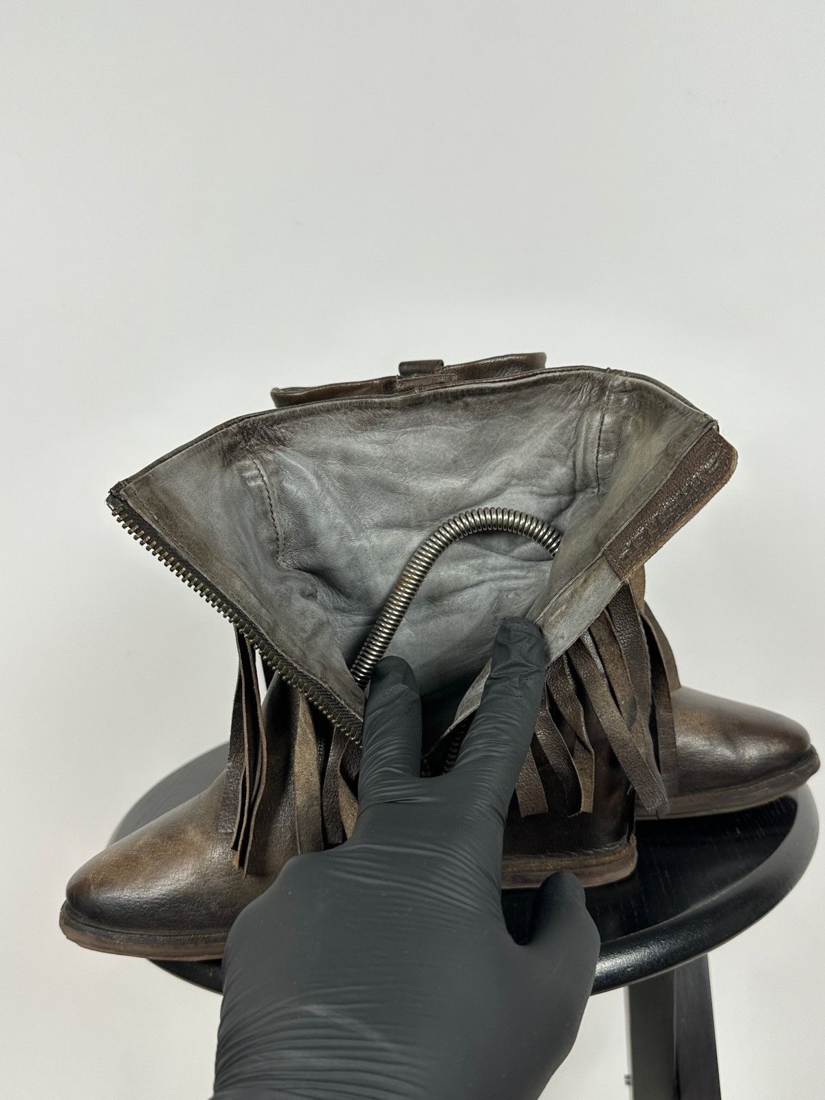 A.S.98 A.S.98. Airstep Leather Fringe Ankle Boho Western Boots Size US 7 / IT 37 - 22 Thumbnail