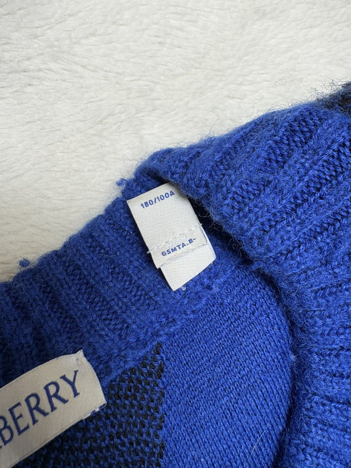 Burberry Burberry Men’s Argyle Wool Sweater, Blue/Black Size US L / EU 52-54 / 3 - 4 Thumbnail