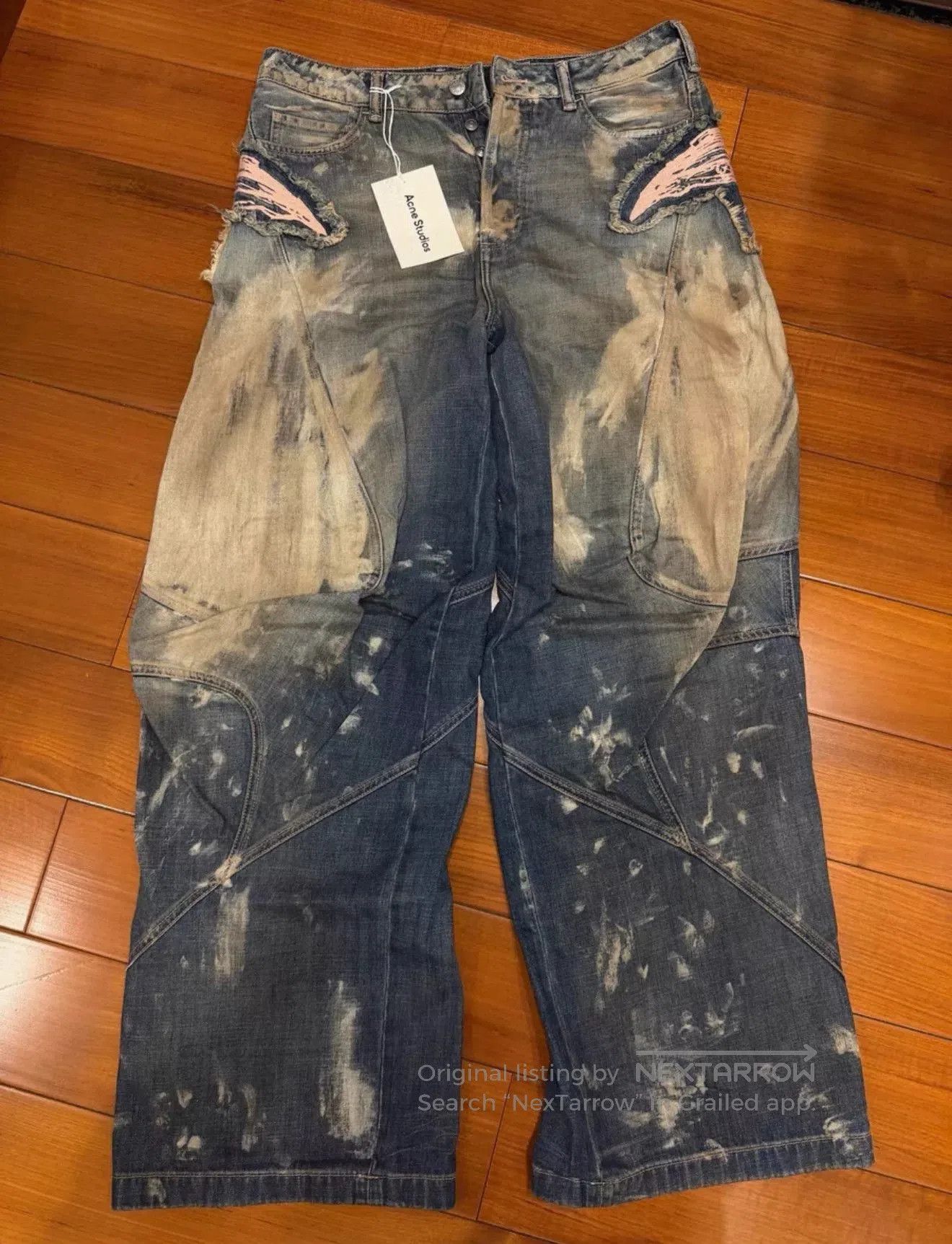 Acne Studios Acne Studio Distressed Wide-Leg Denim Pants. Size US 36 / EU 52 - 2 Thumbnail