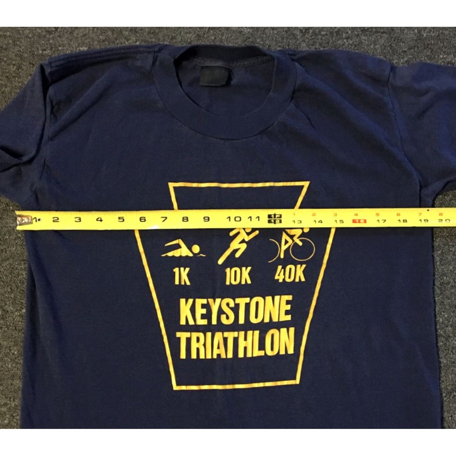 Vintage VINTAGE Touch Of Gold 80s Keystone Triathlon Shirt Mens M Blue USA Grunge 90s College Sports Rock Punk Track & Field Size US M / EU 48-50 / 2 - 6 Thumbnail
