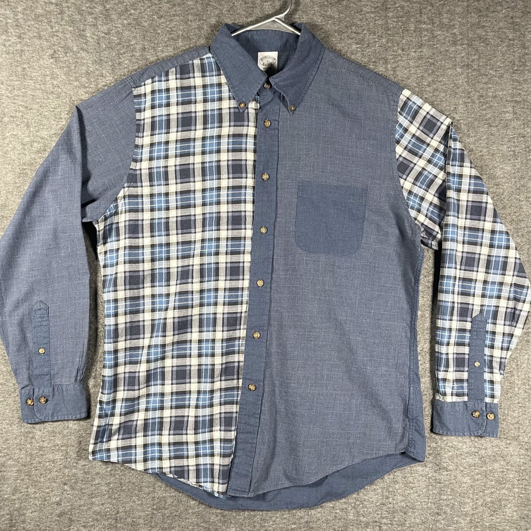 Brooks Brothers Brooks Brothers Shirt Mens Large Blue Regent Button Down Long Sleeve Patchwork Size US L / EU 52-54 / 3 - 2 Thumbnail