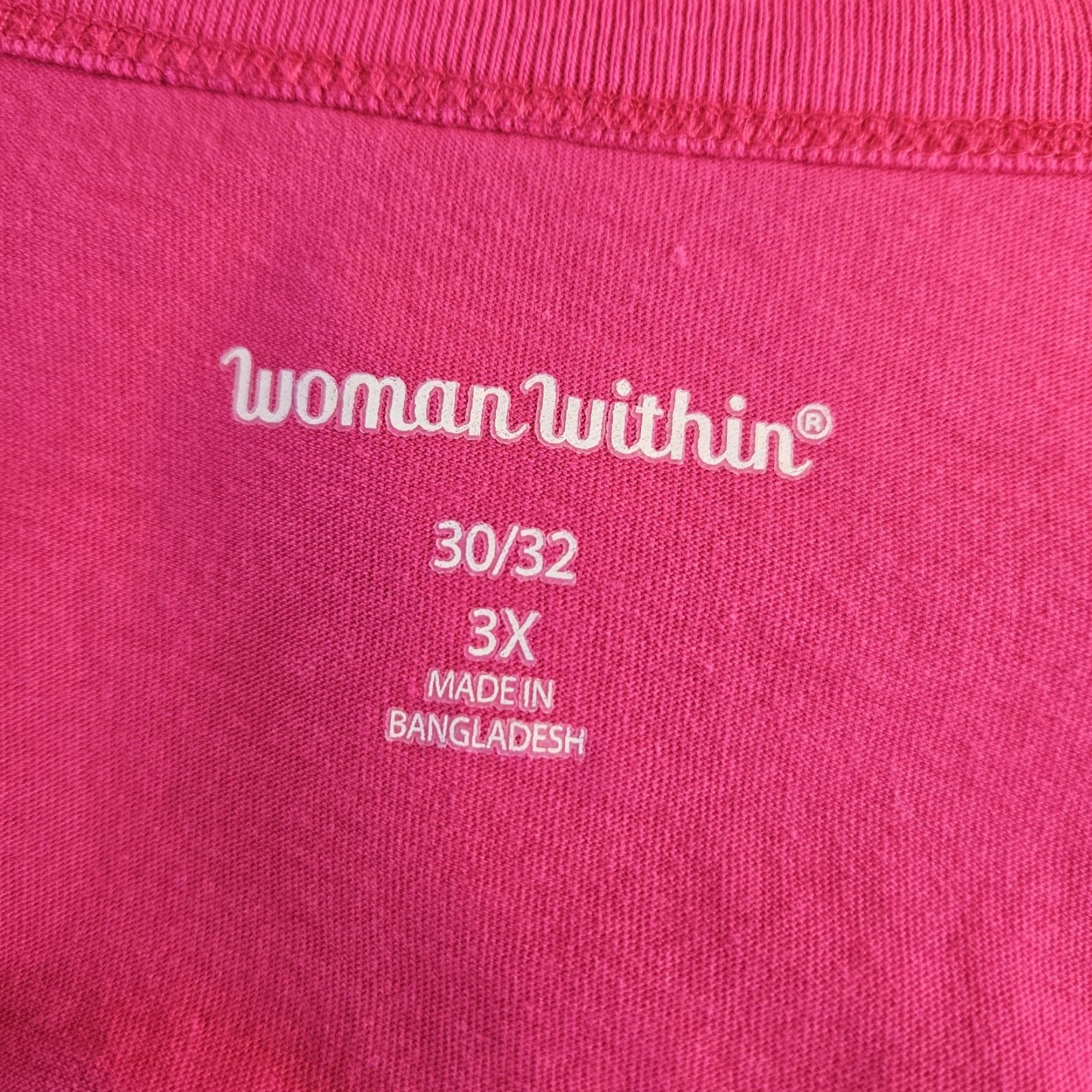 Vintage VINTAGE? No. Woman Within Womens Top 3X Pink Cotton Short Sleeve V-Neck Shirt Womens Plus Size 3X Pink Cotton V-Neck Short Sleeve Shirt Size XXL / US 16-18 / IT 52-54 - 5 Thumbnail