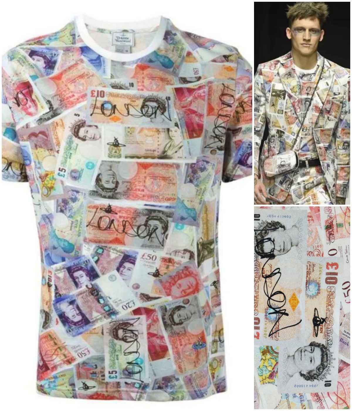 Vivienne Westwood Vivienne Westwood English Pounds Banknote Money T-Shirt Size US XL / EU 56 / 4 - 1 Thumbnail