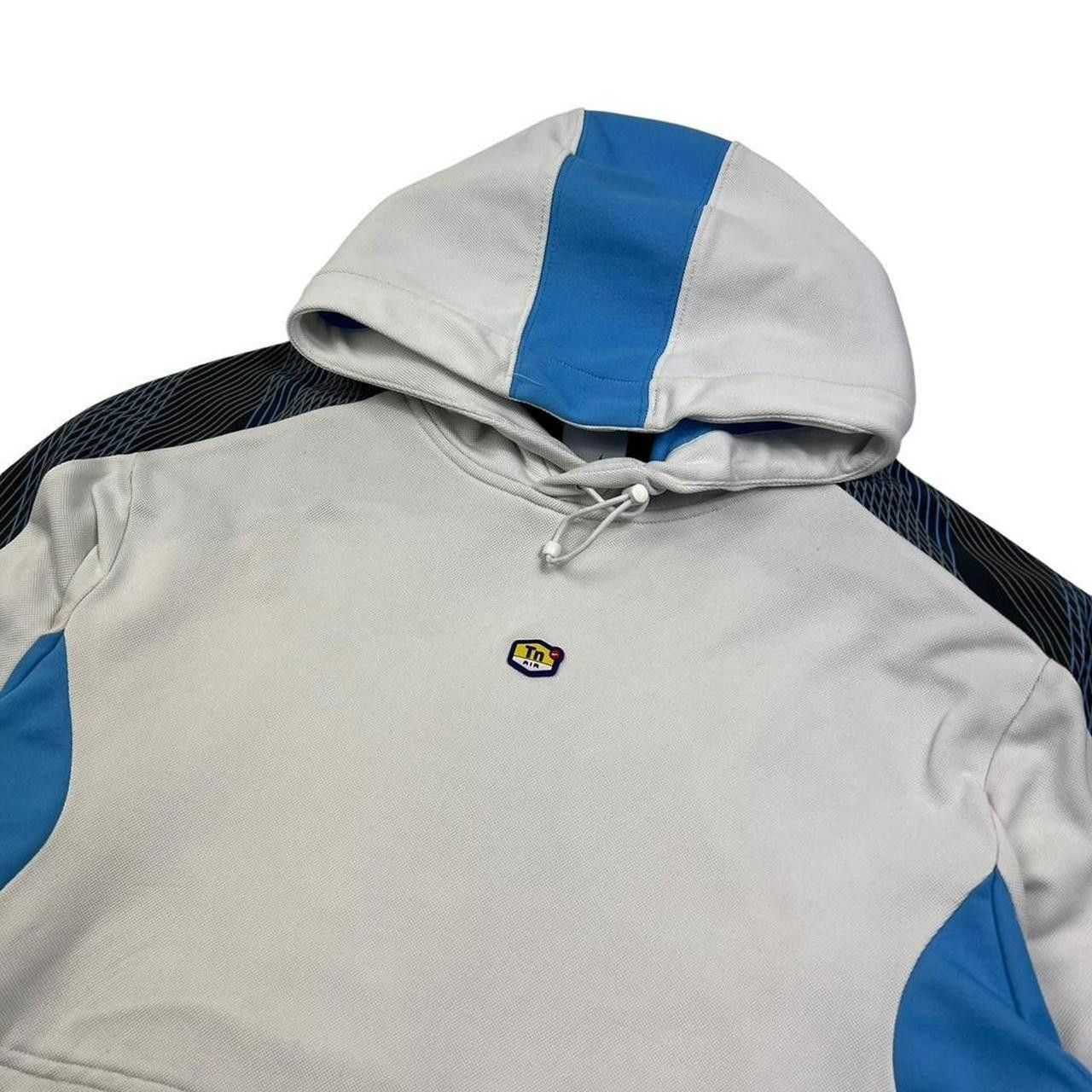 Nike Vintage 2000s Nike TN Laser Hoodie White & Blue - Medium Size US M / EU 48-50 / 2 - 2 Thumbnail