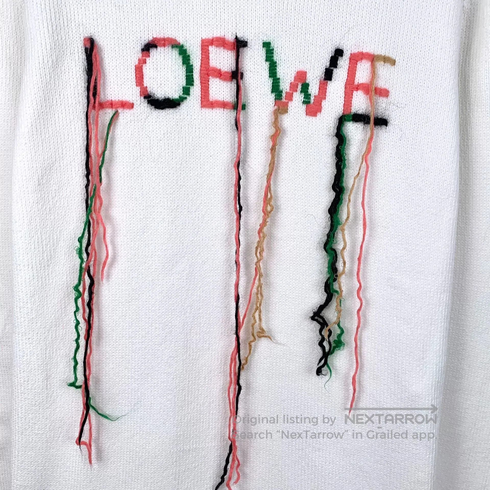 Loewe Loewe Logo Embroidered Cotton Crewneck Sweater. Size XS / US 0-2 / IT 36-38 - 4 Thumbnail