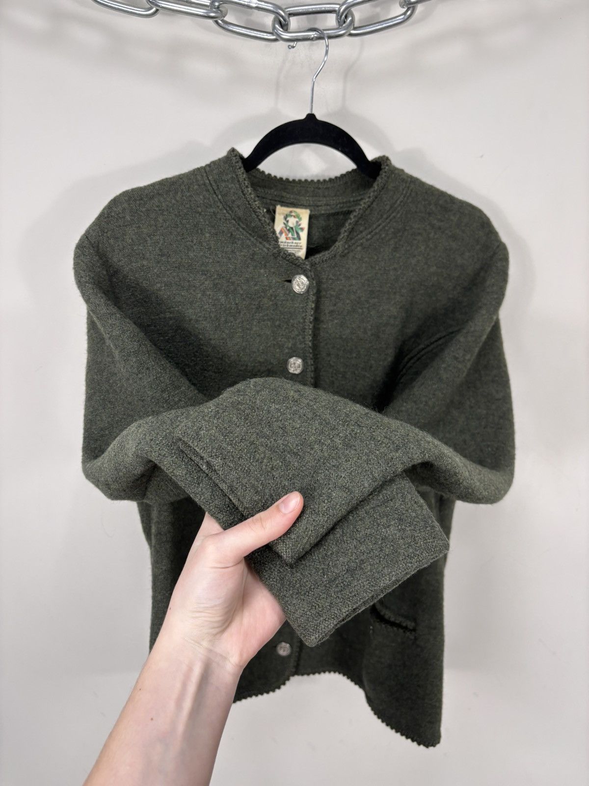 Vintage Vintage Munchner Strickmoden Bavarian Wool Cardigan Sweater Size L / US 10 / IT 46 - 9 Thumbnail